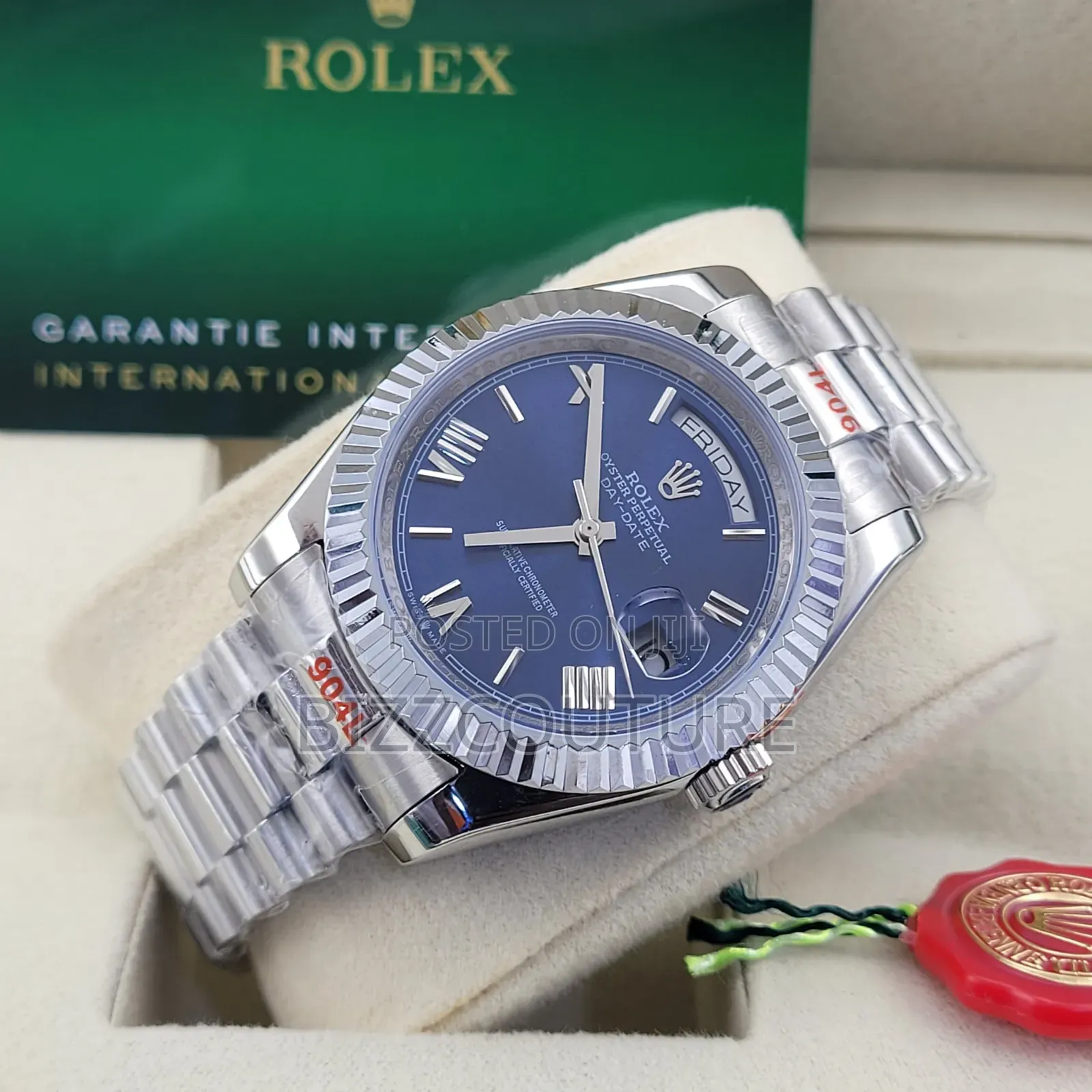 Original Day-Date Silver Chain Watch Available in Store