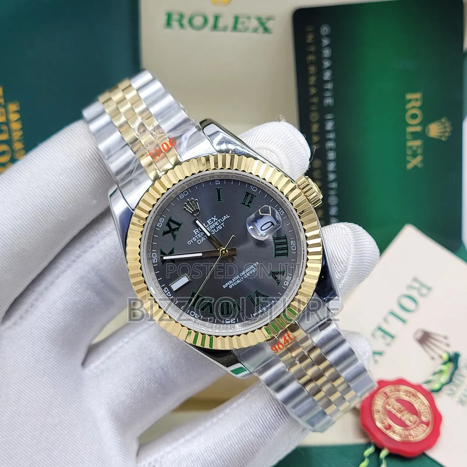 Original Rolex Day-Date Silver Chain Watch Available Instore