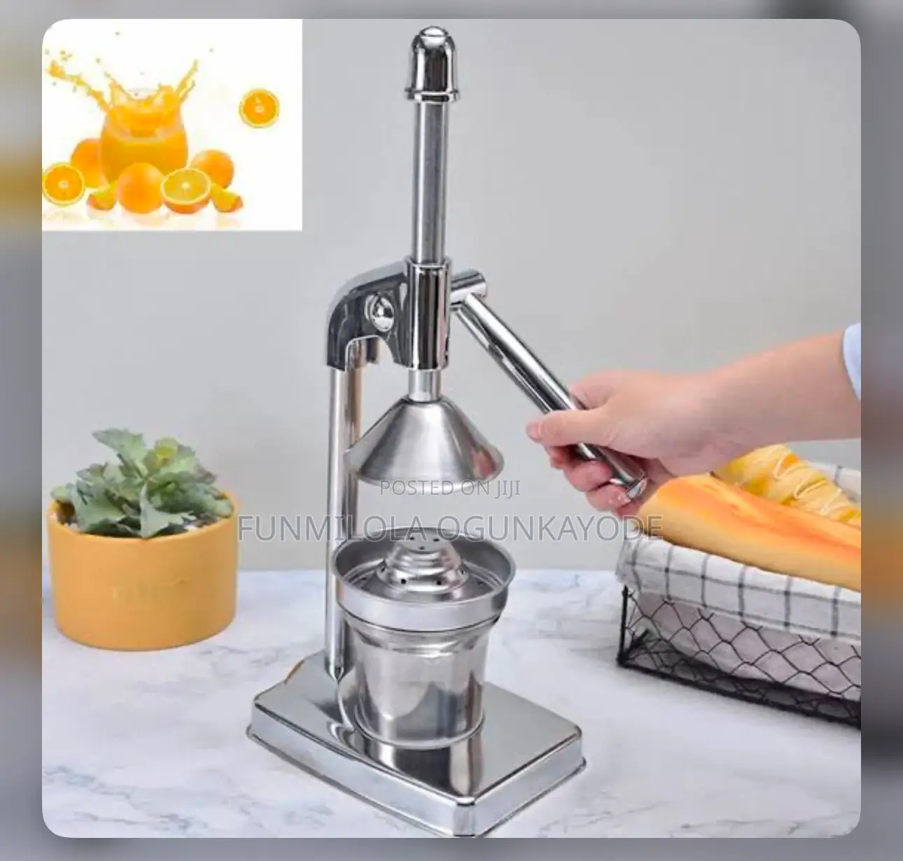 Upgrade Manual Orange Juicer Stainless Steel