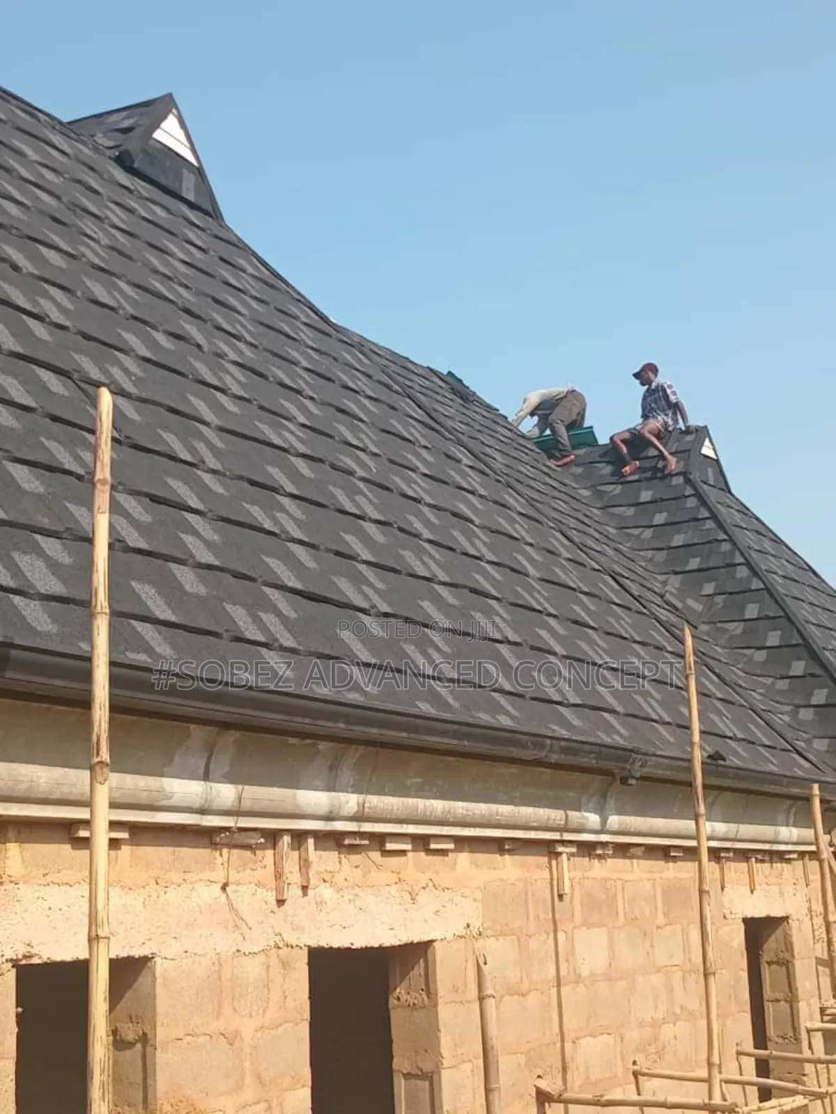 High Quality Black and Ash Patch Shingle Roof Tile