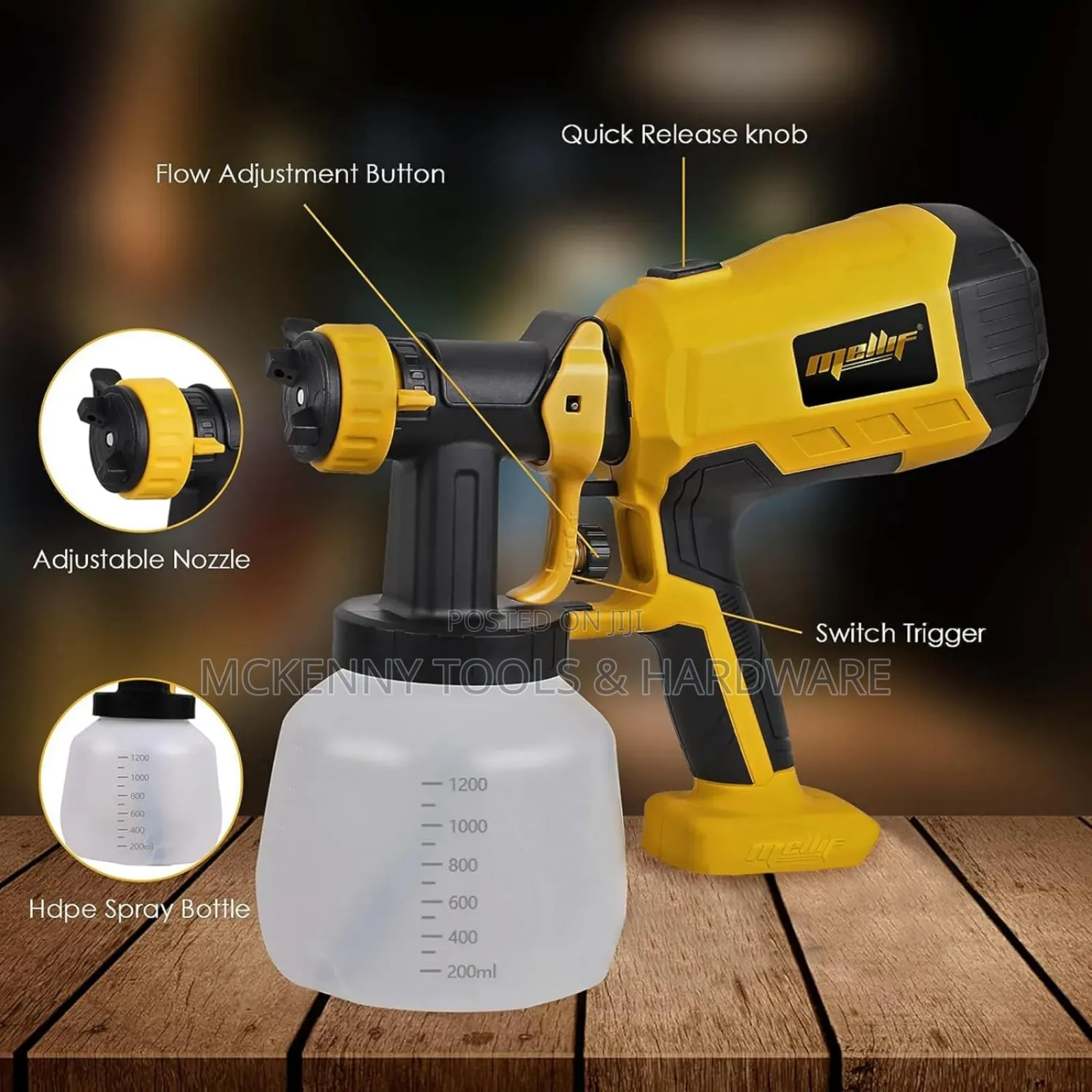 Brushless HVLP Paint Sprayer for Dewalt 20V Max Battery
