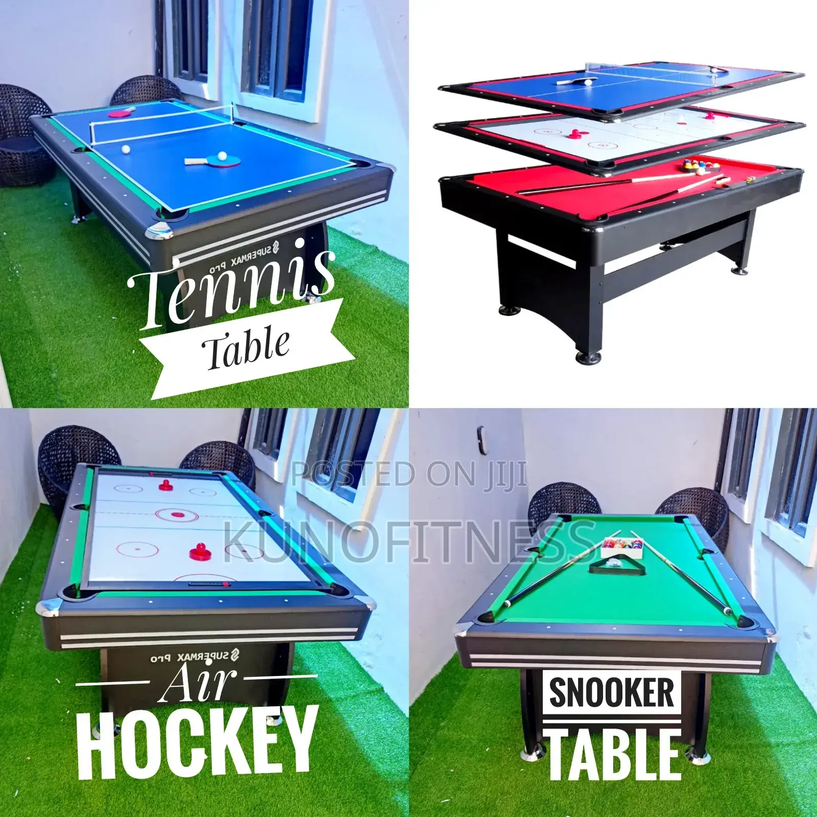 Deluxe 3-in-1 Snooker, Tennis Hockey Table (7ft)