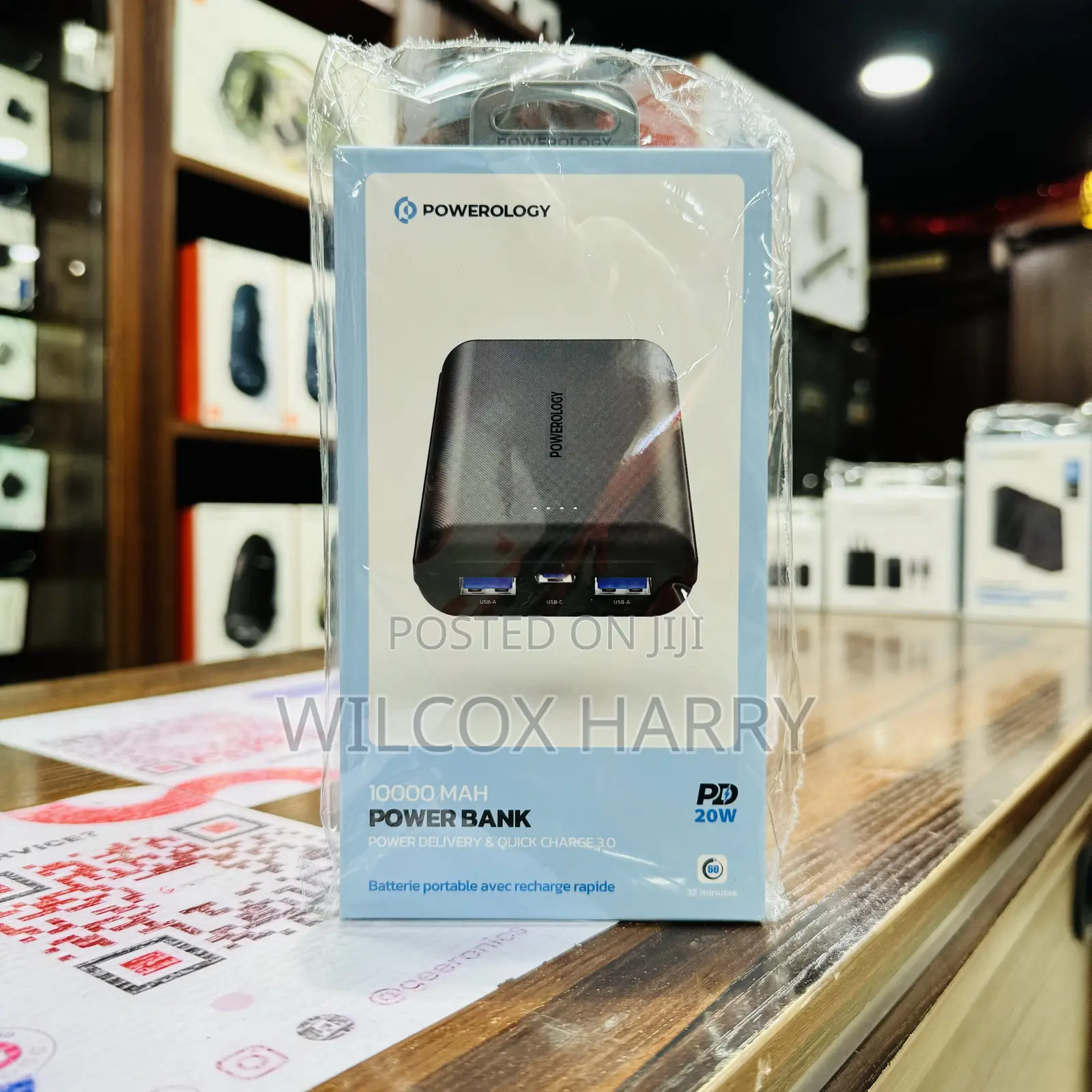 Powerology 10000mah Pd20w USB-C Fast Charging Power Bank