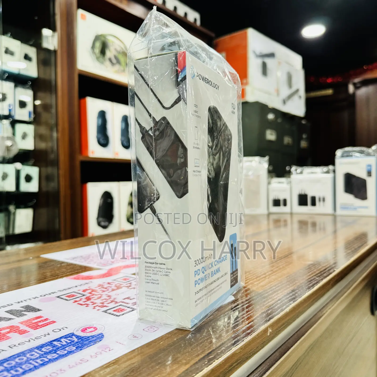 Powerology Portable Power Bank 30000mah PD 45W Fast Charging