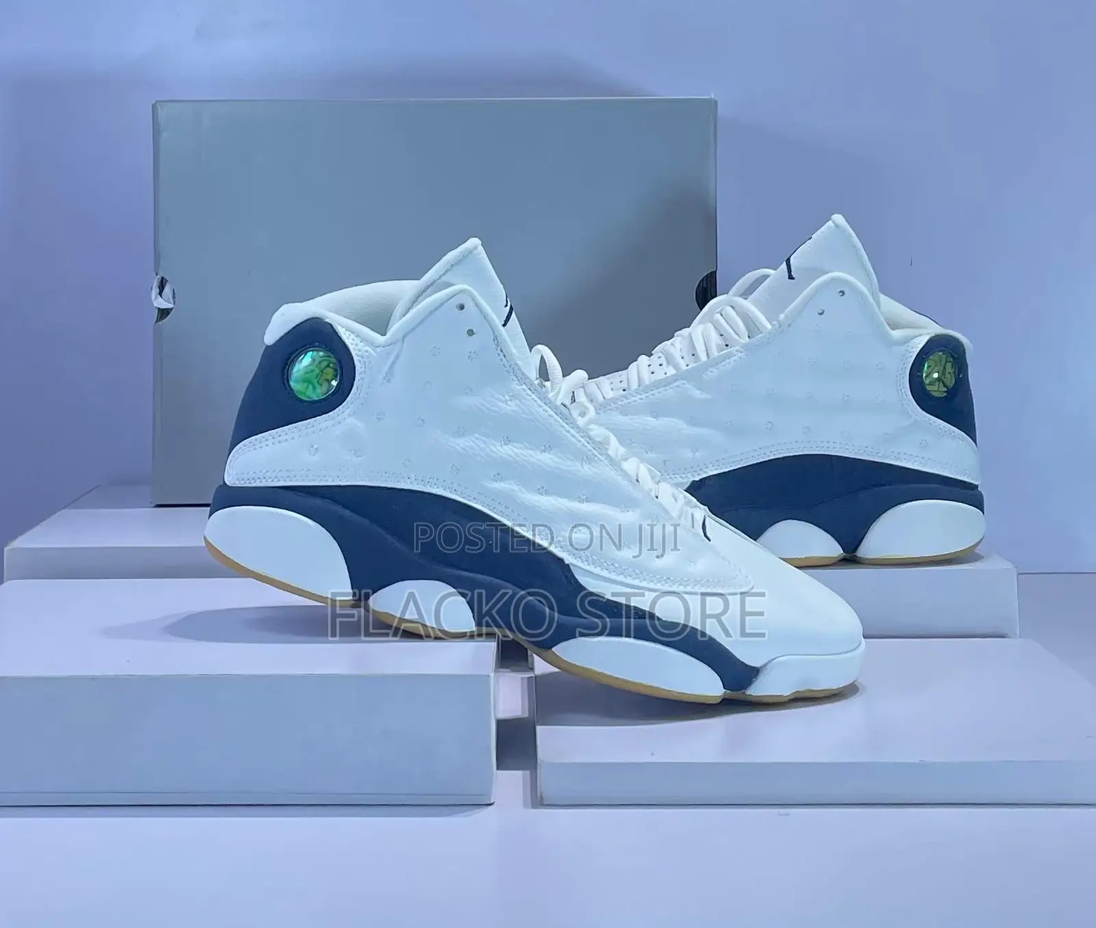 Original Air Jordan 13 Midnight Navy Blue Sneakers