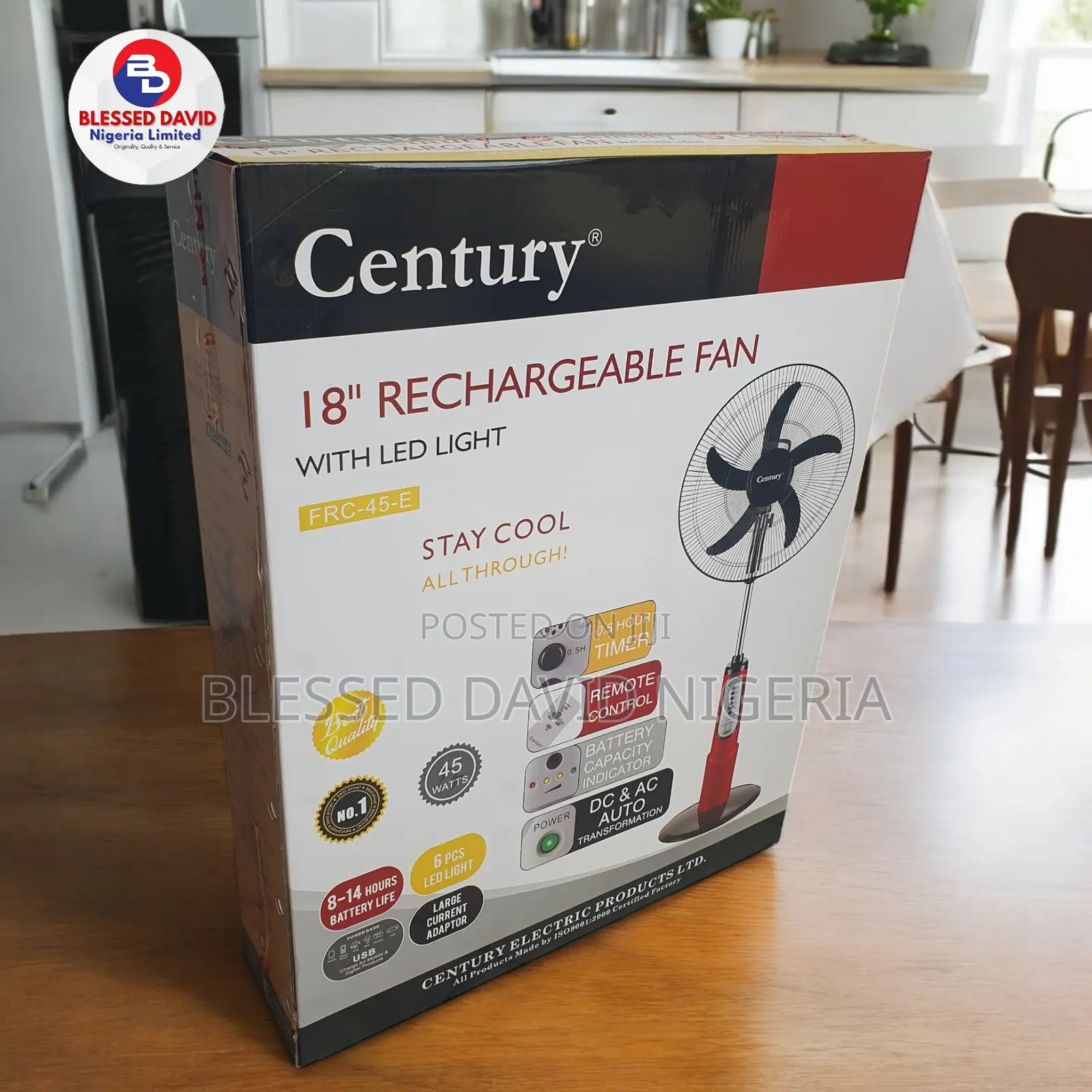 Century 18 Inch 45-E Rechargeable Fan