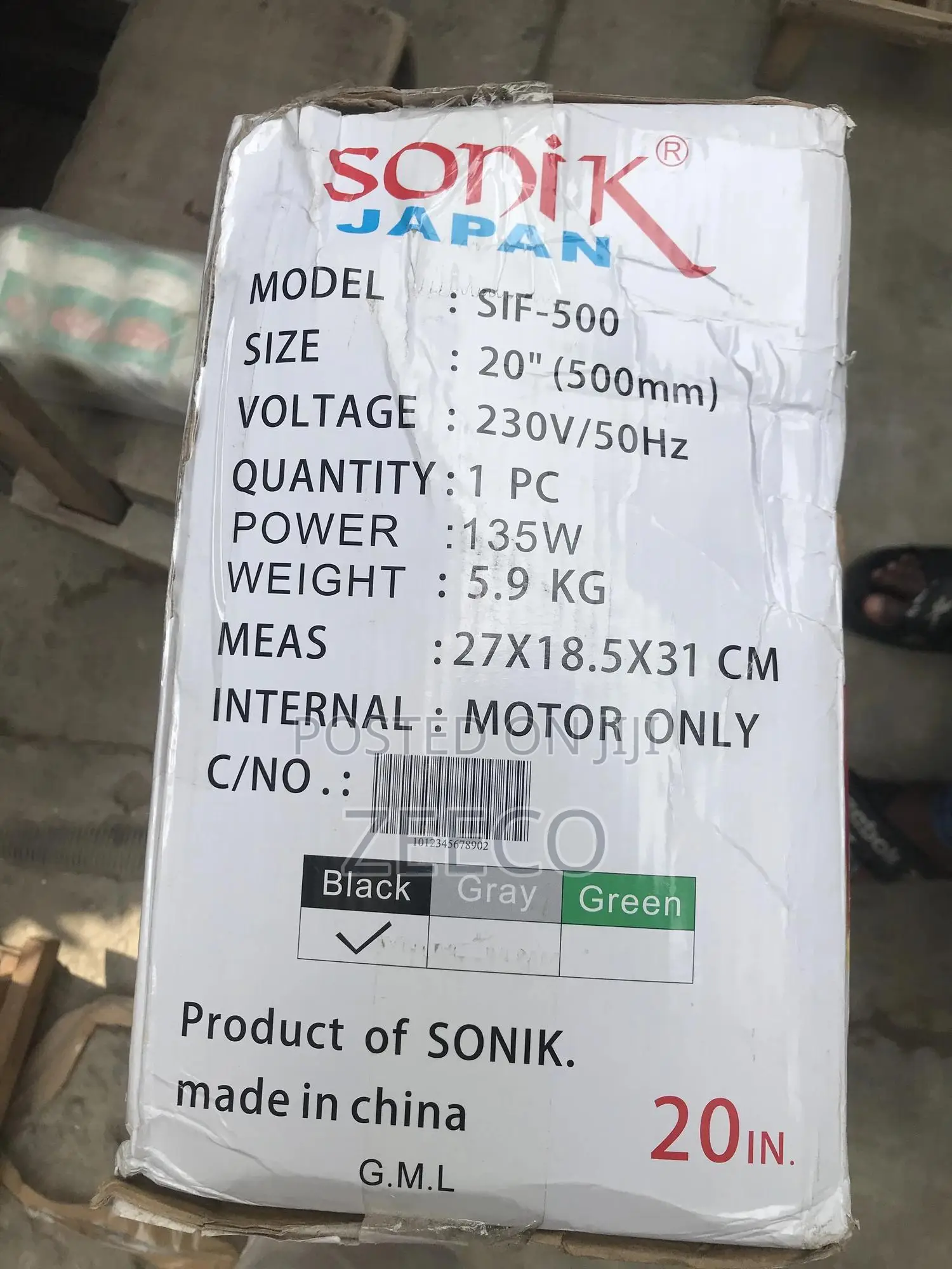 20” Standing Fan 135w