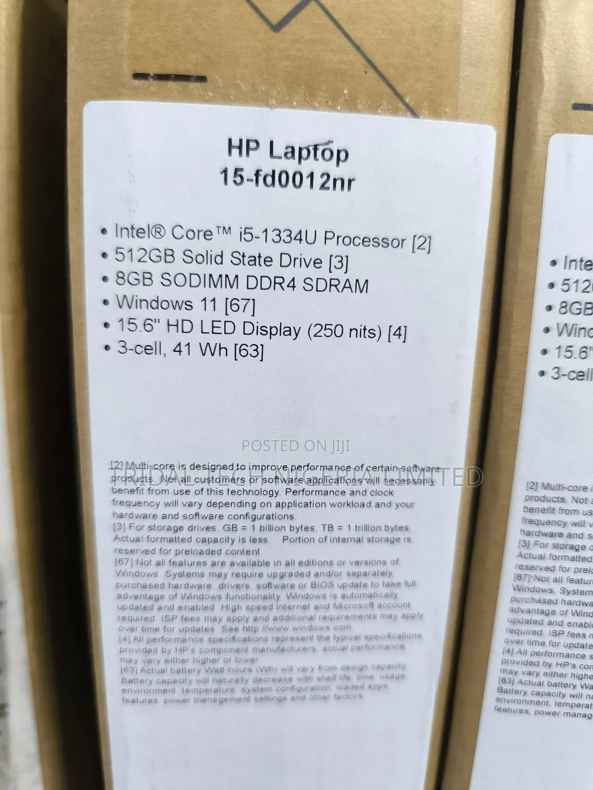 New Laptop HP 15-Da2933nia 8GB Intel Core I5 SSD 512GB