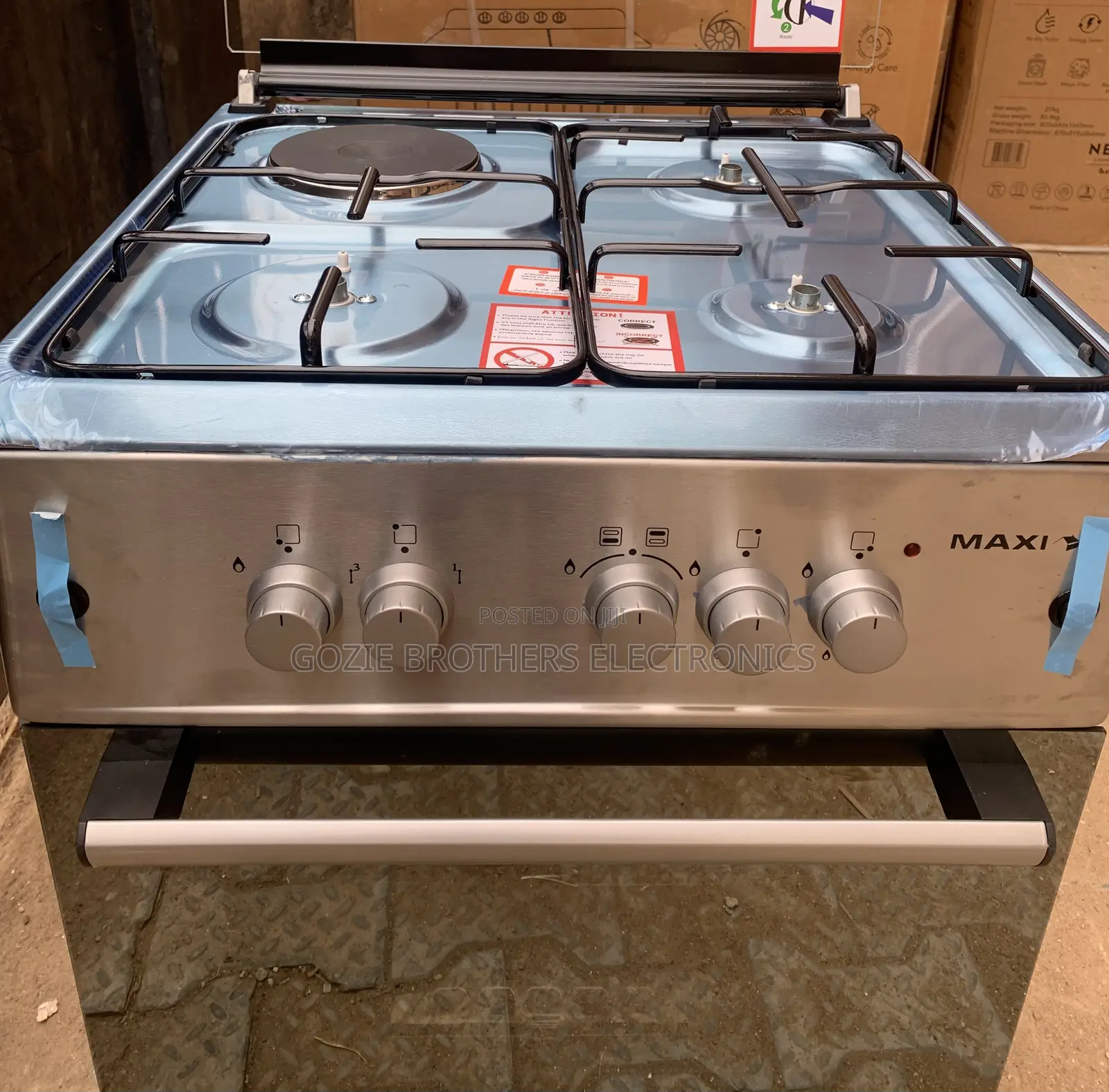 Maxi 3g/1e Standing Gas Cooker With Oven Size 60 X 60