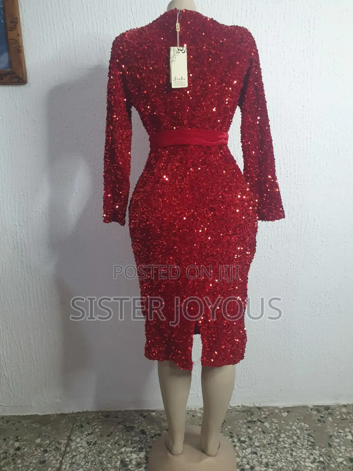 Beautiful Red Material Short Gown