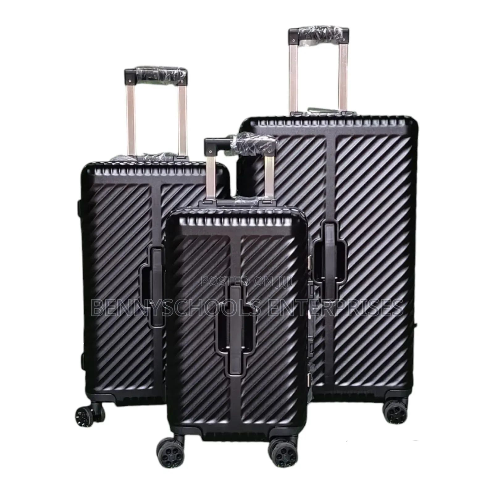Set of 3 Poly Carbon Travelling Luggage Boxes