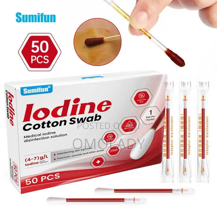 Sumifun Iodine Cotton Swab - 50pcs