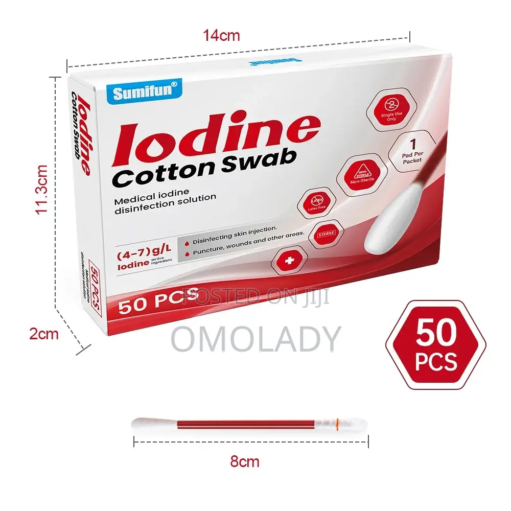 Sumifun Iodine Cotton Swab - 50pcs