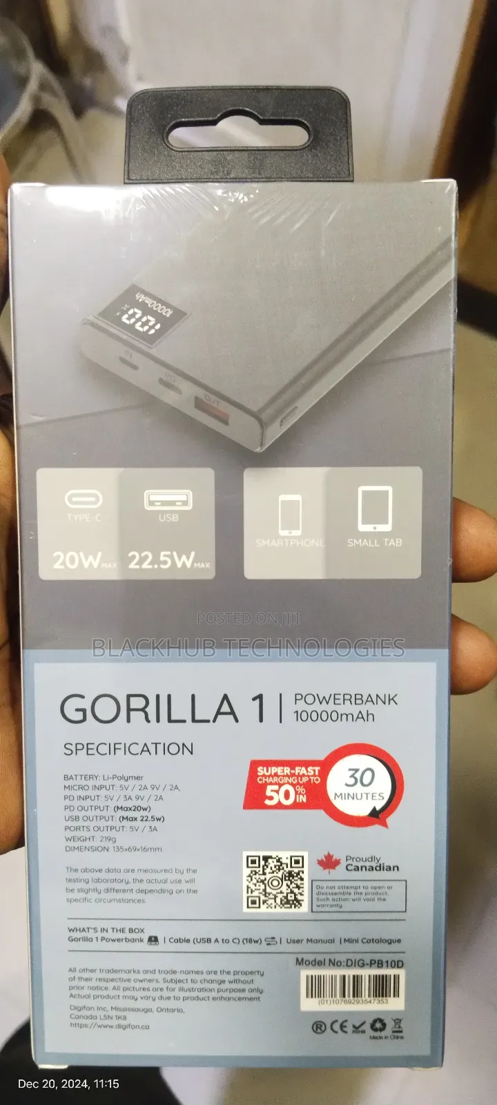 Digifon Gorilla 1 10000mah 22.5w Power Bank