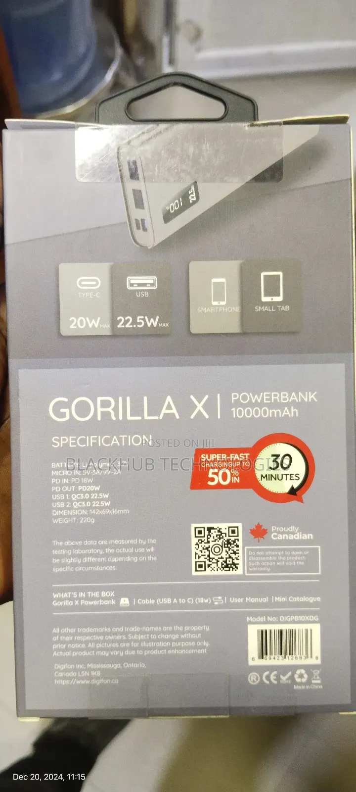 Digifon Gorilla X 10000mah 22.5w Powerbank