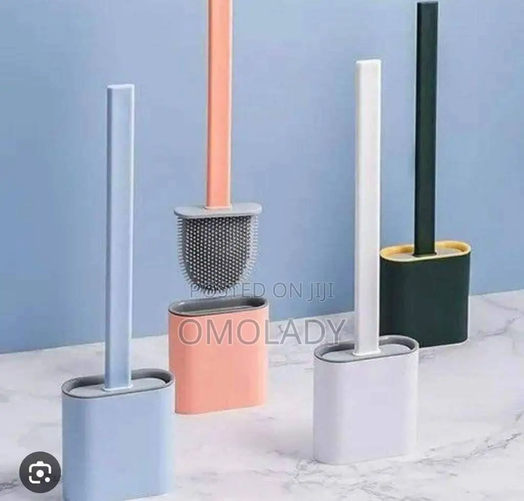 Silicone Toilet Brush With Slim Holder