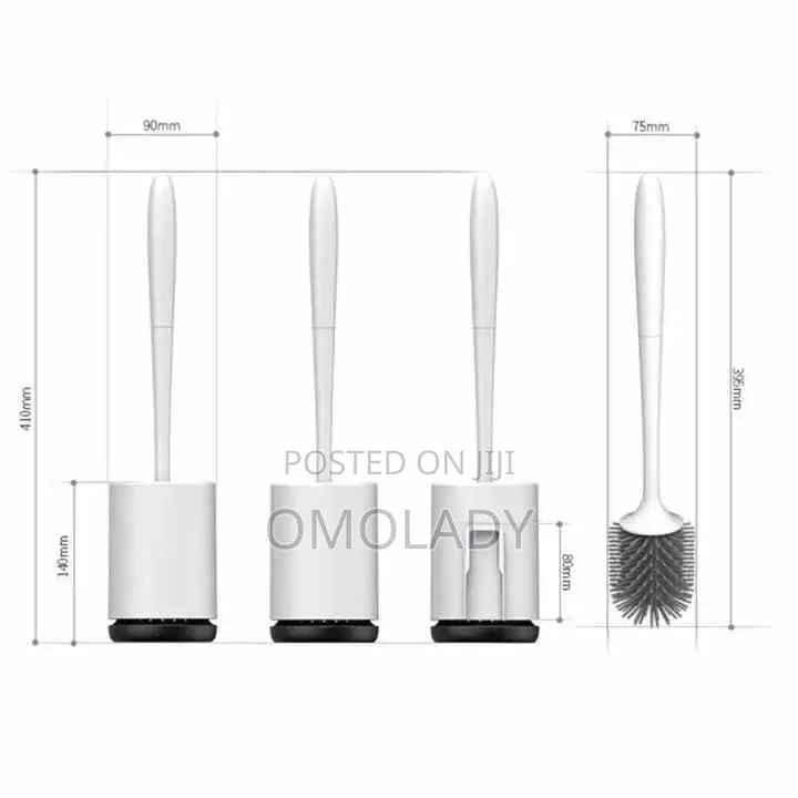 Silicone Toilet Brush With Slim Holder