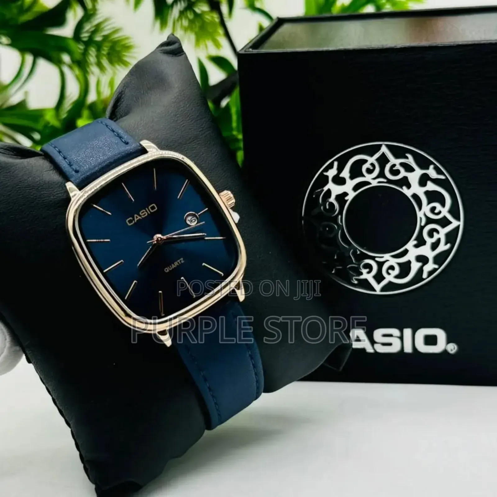 Caso Blue Leather Wristwatch