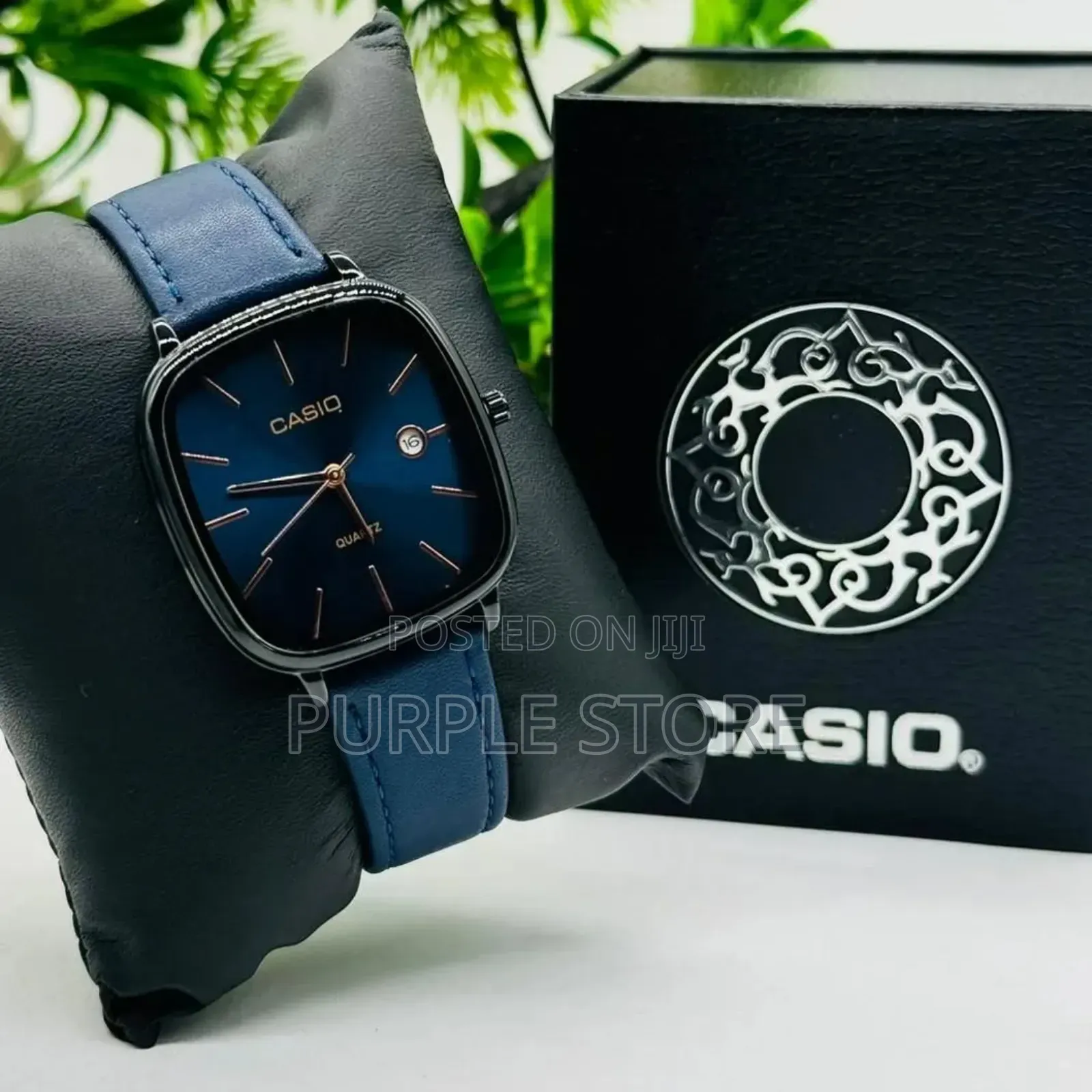 Caso Blue Leather Wristwatch