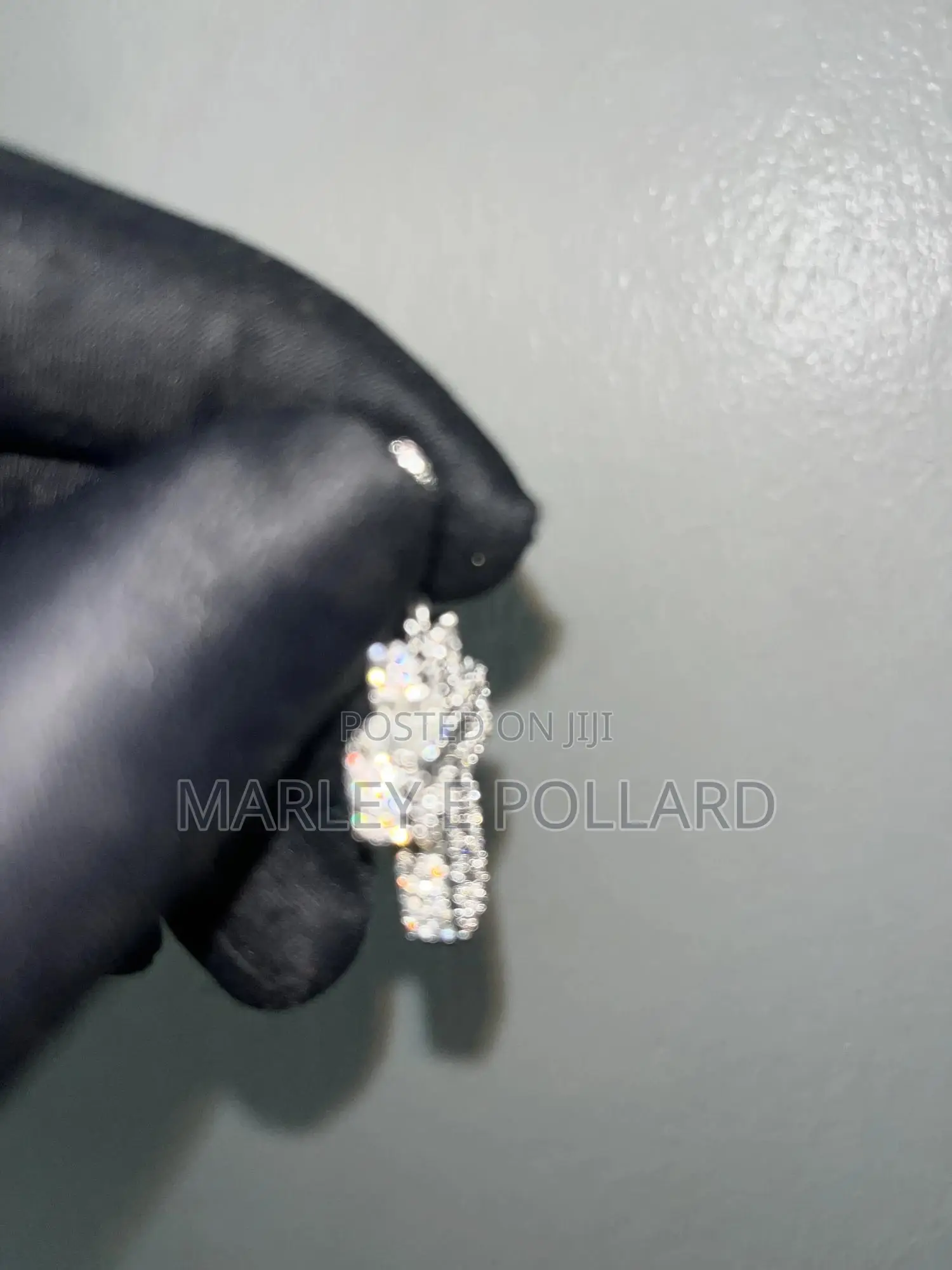 Quality Platinum Cz Diamond Rope Cross Chain Necklace,