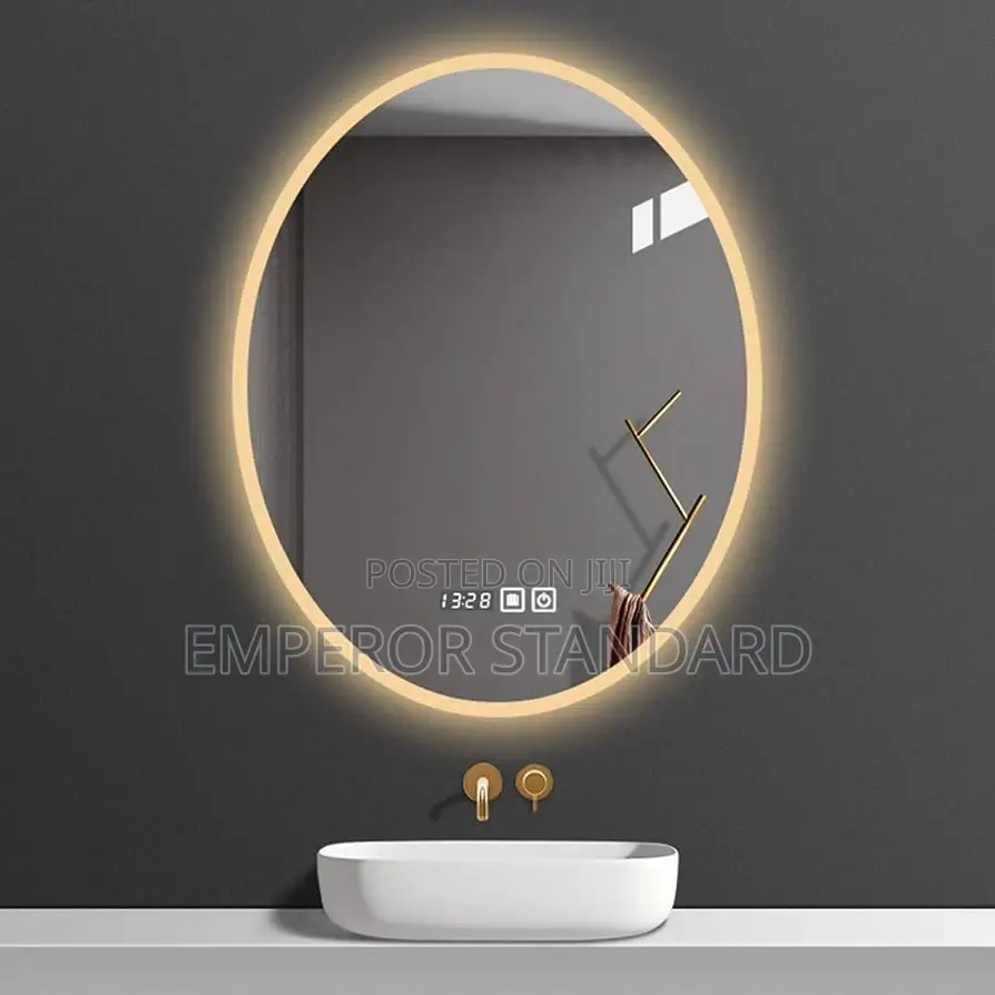 Round LED Lighted Bathroom Mirrors, Wall Mounted