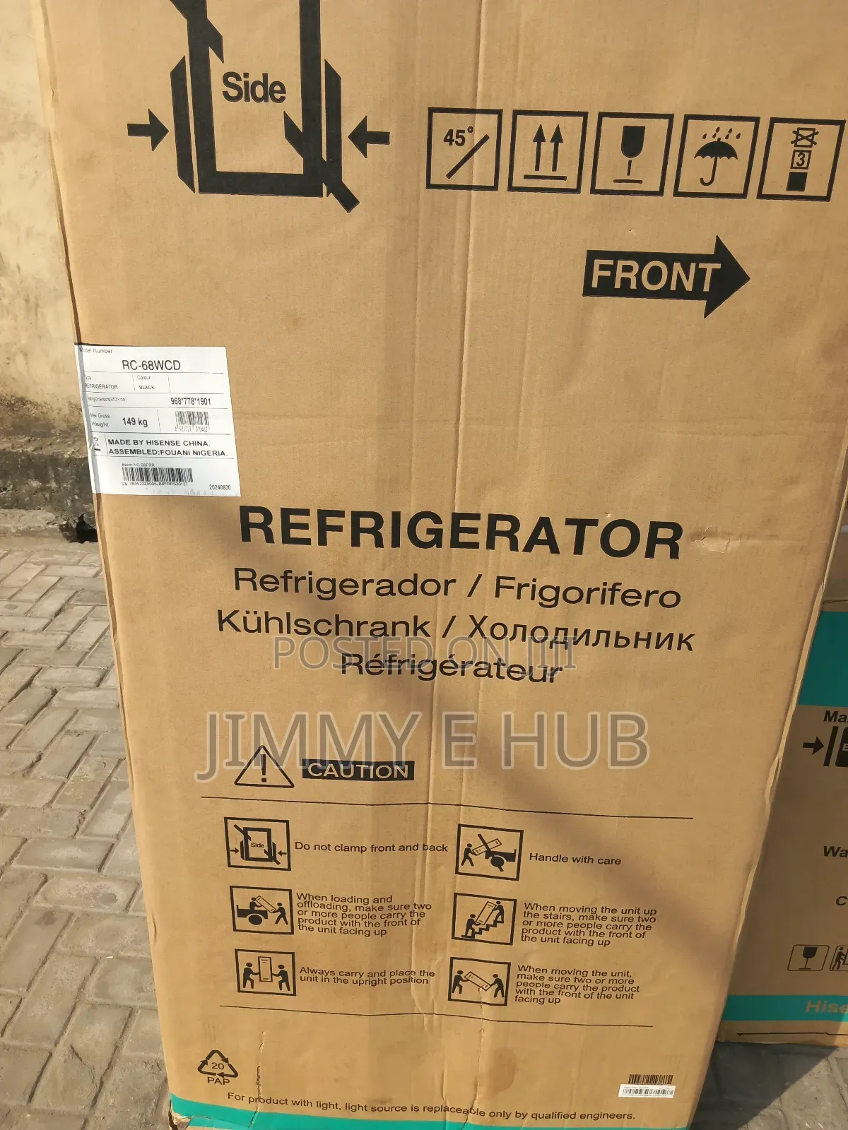 Hisense 68wcd-Rc 538L Side-by-Side Pure Smart Refrigerator