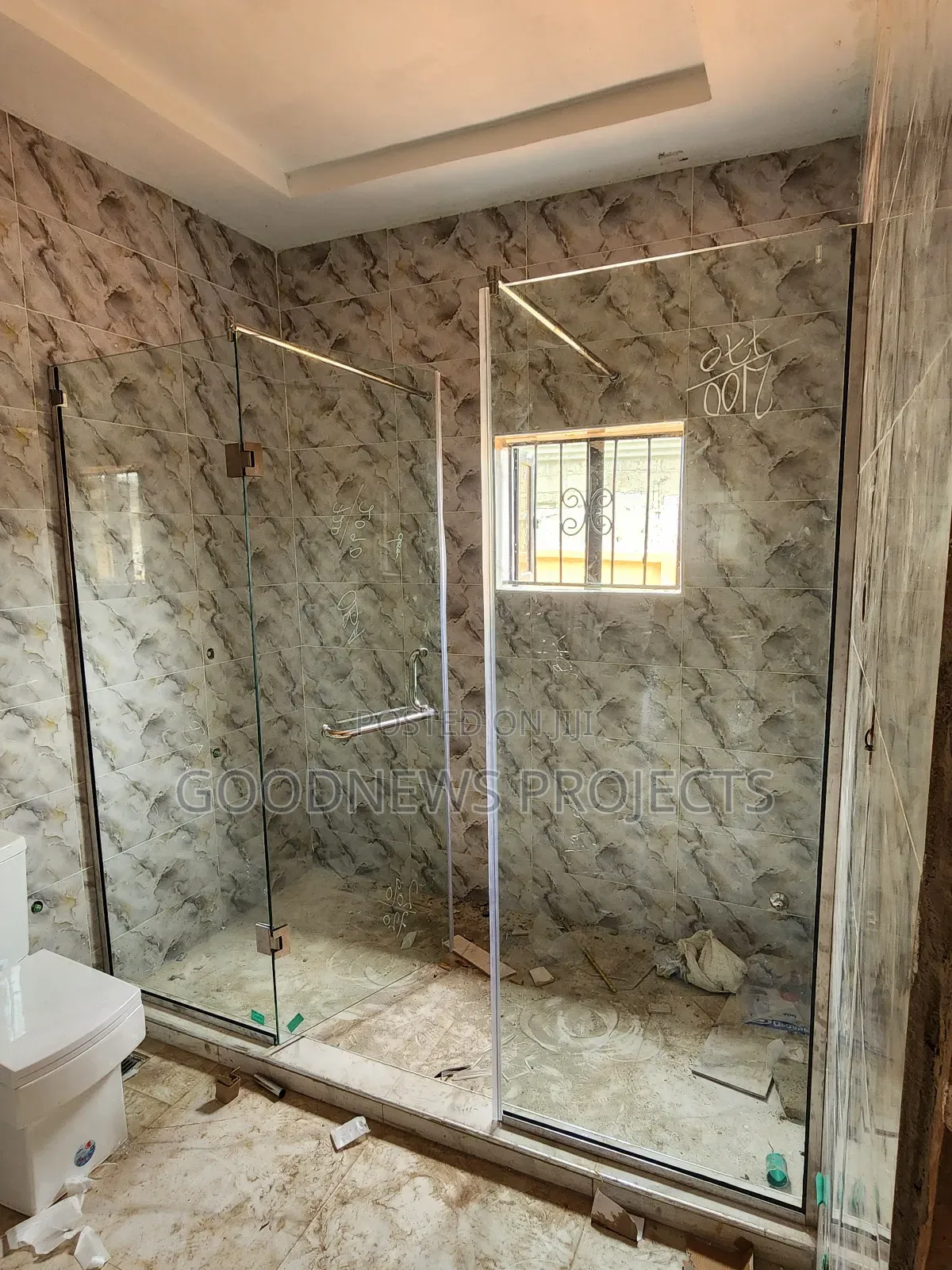 Frameles Big Bathroom Shower Glass
