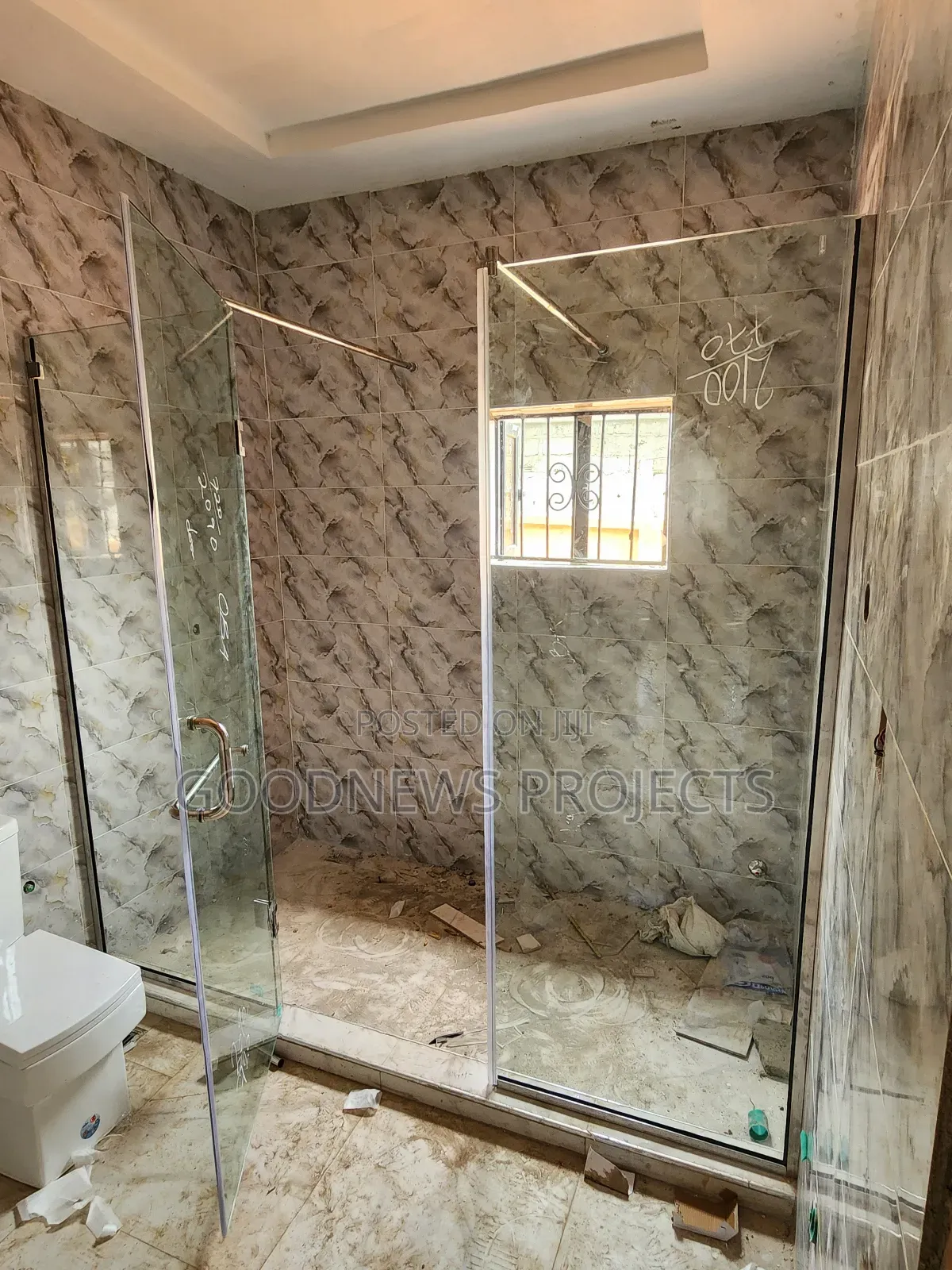 Frameles Big Bathroom Shower Glass