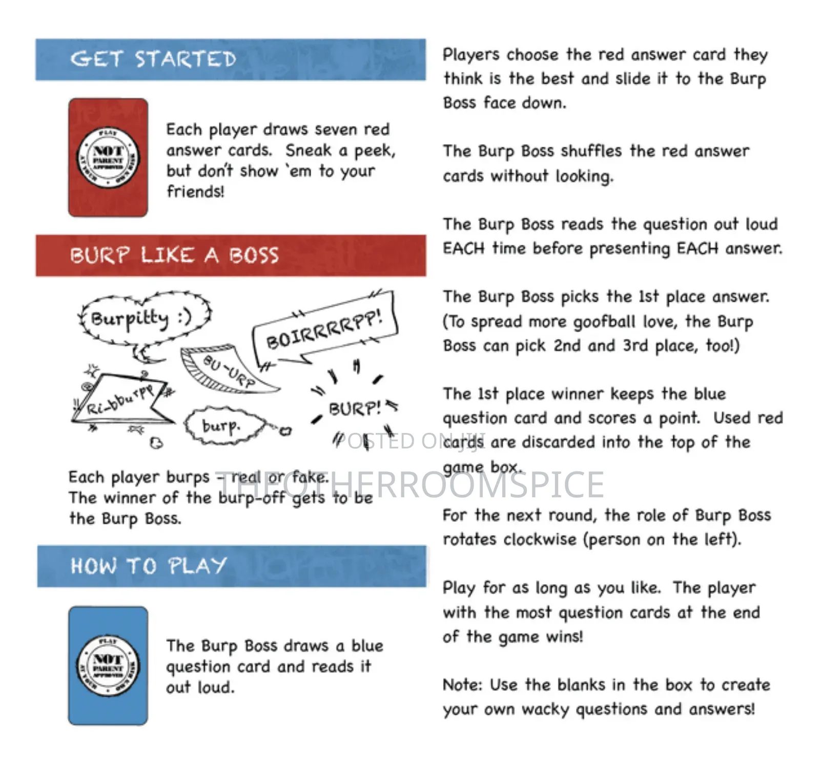 Not Parent Approved Children Card Game for Mischief Makers