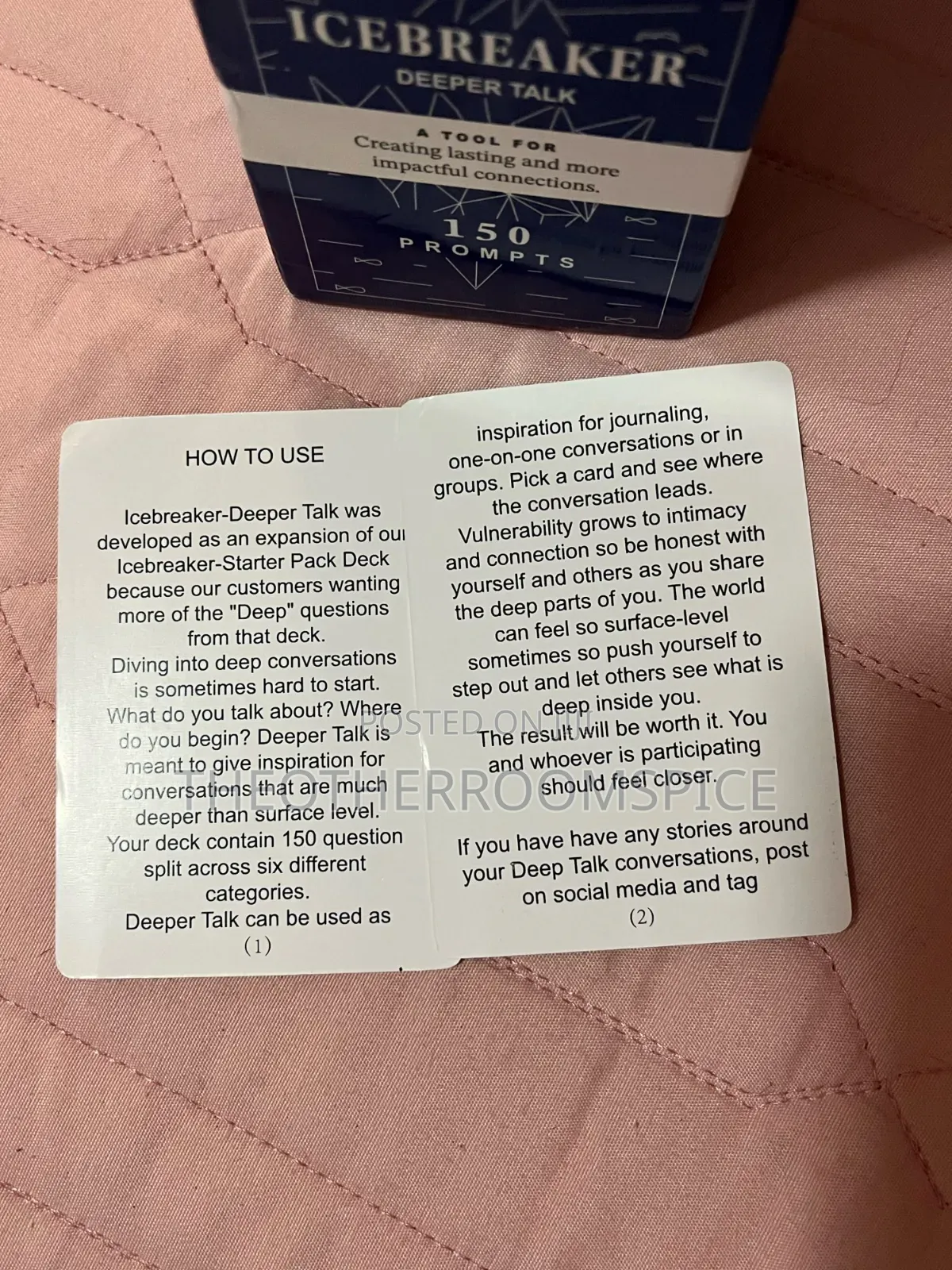 Icebreaker Deeper Talk Couples Conversation Cards