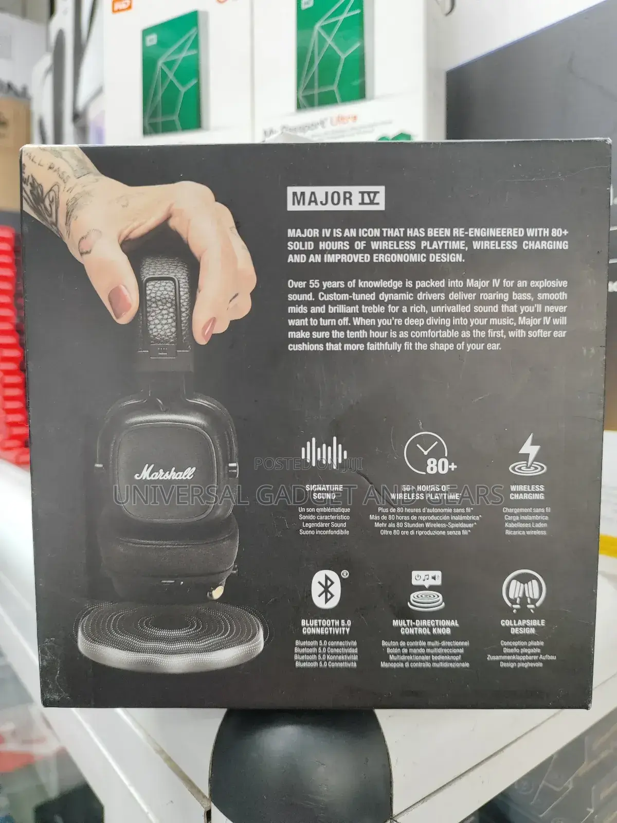 Marshall Major Iv on Ear Bluetooth Headphones, 80 HRS Play