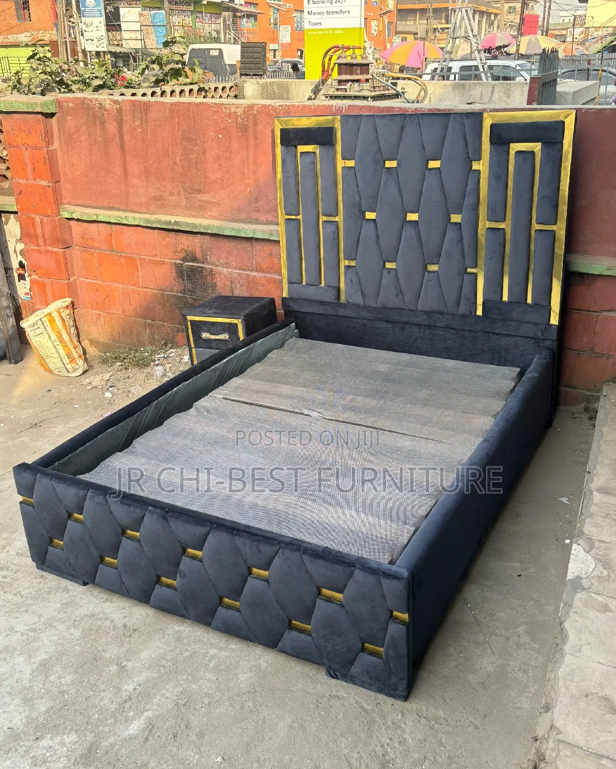 4.5 by 6 Homemade Upholstery Padded Wooden Bed Frame