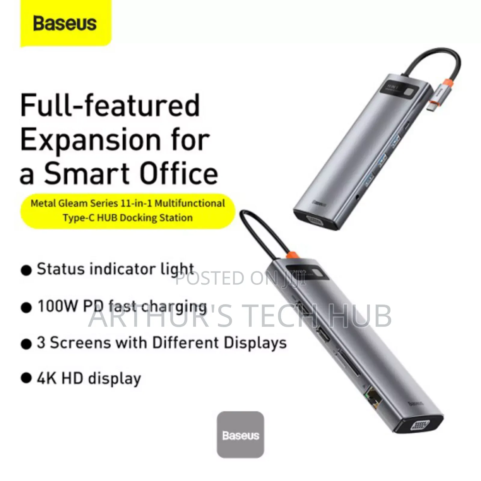 Baseus Metal Gleam Series 11-in-1 Multifunctional Type-C HUB