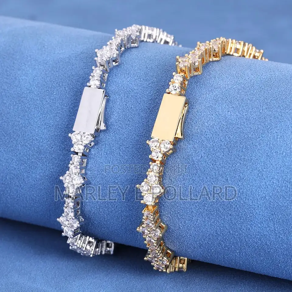 Iced Out Zirconia Diamond Tennis Silver or Gold Bracelet