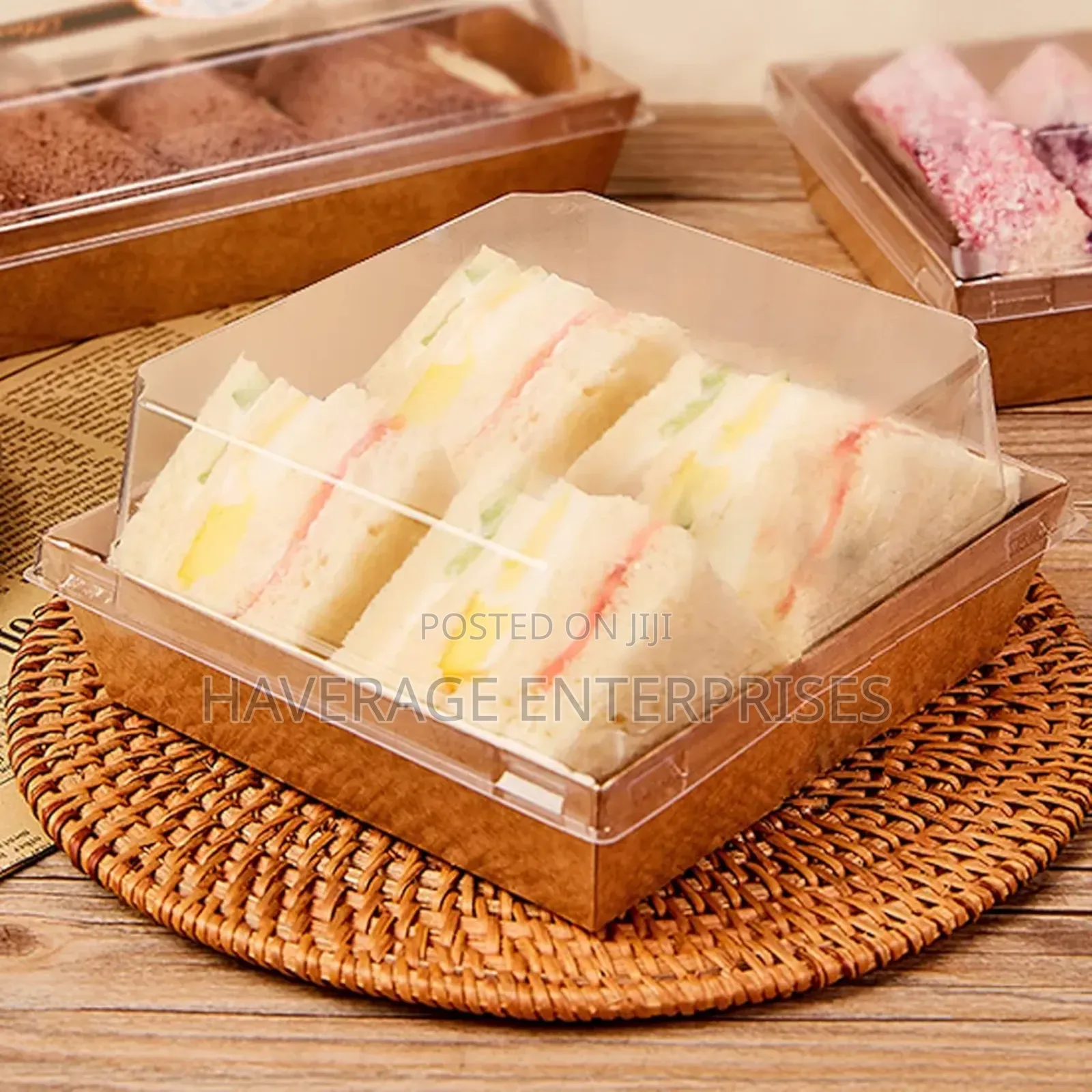 Disposable Plates + Lids Boxes;Donut, Foods,Cake 750ml 500pc