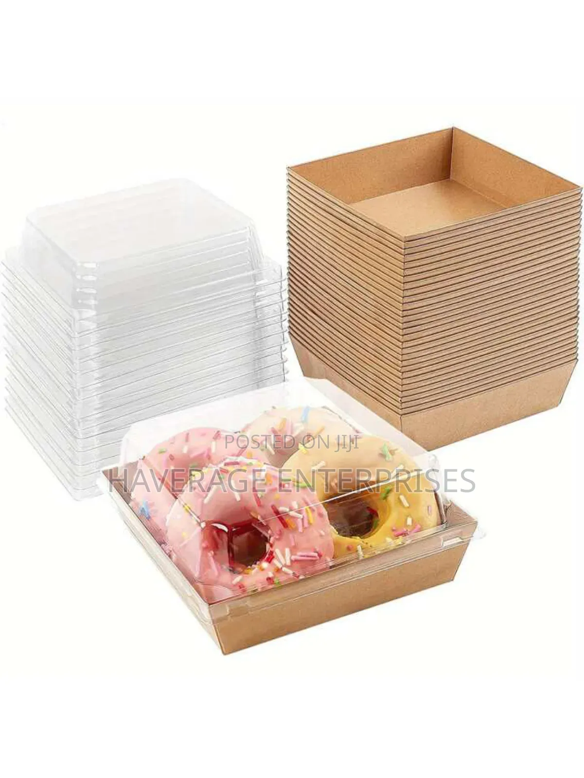 Disposable Plates + Lids Boxes;Donut, Foods,Cake 750ml 500pc