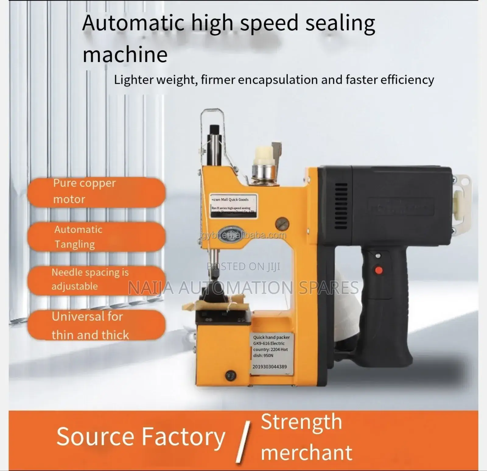 Industrial Hand-held And Rechargable Bag Sewing Machine For Rice Sacks