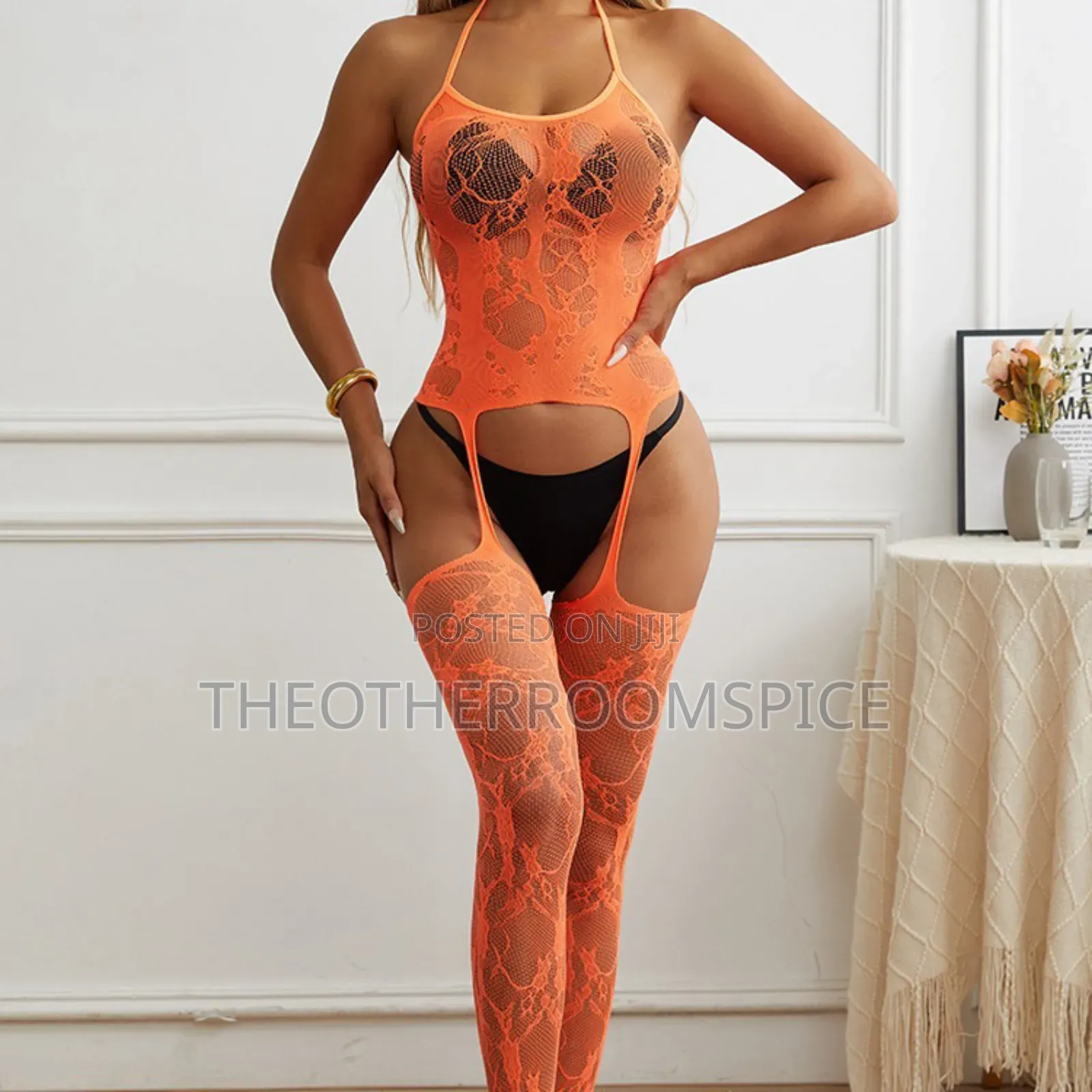 Lingerie Women Plus Size Elastic Fishnet Bodystocking