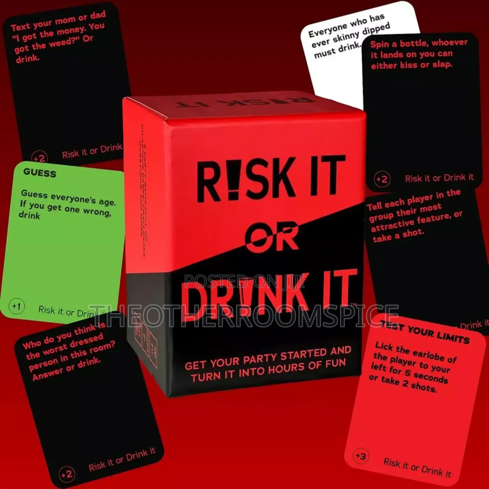 Red Risk It or Drink It Adult Party Fun Drinking Card Game