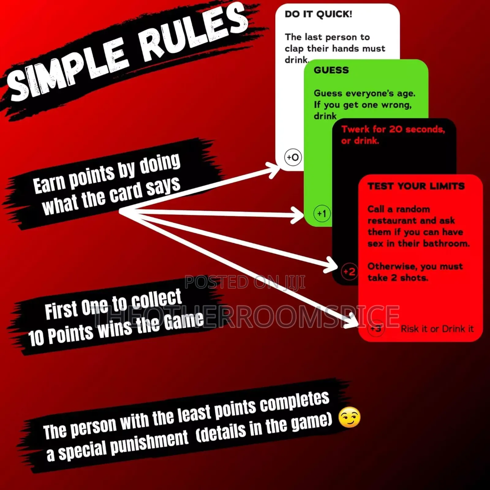 Red Risk It or Drink It Adult Party Fun Drinking Card Game