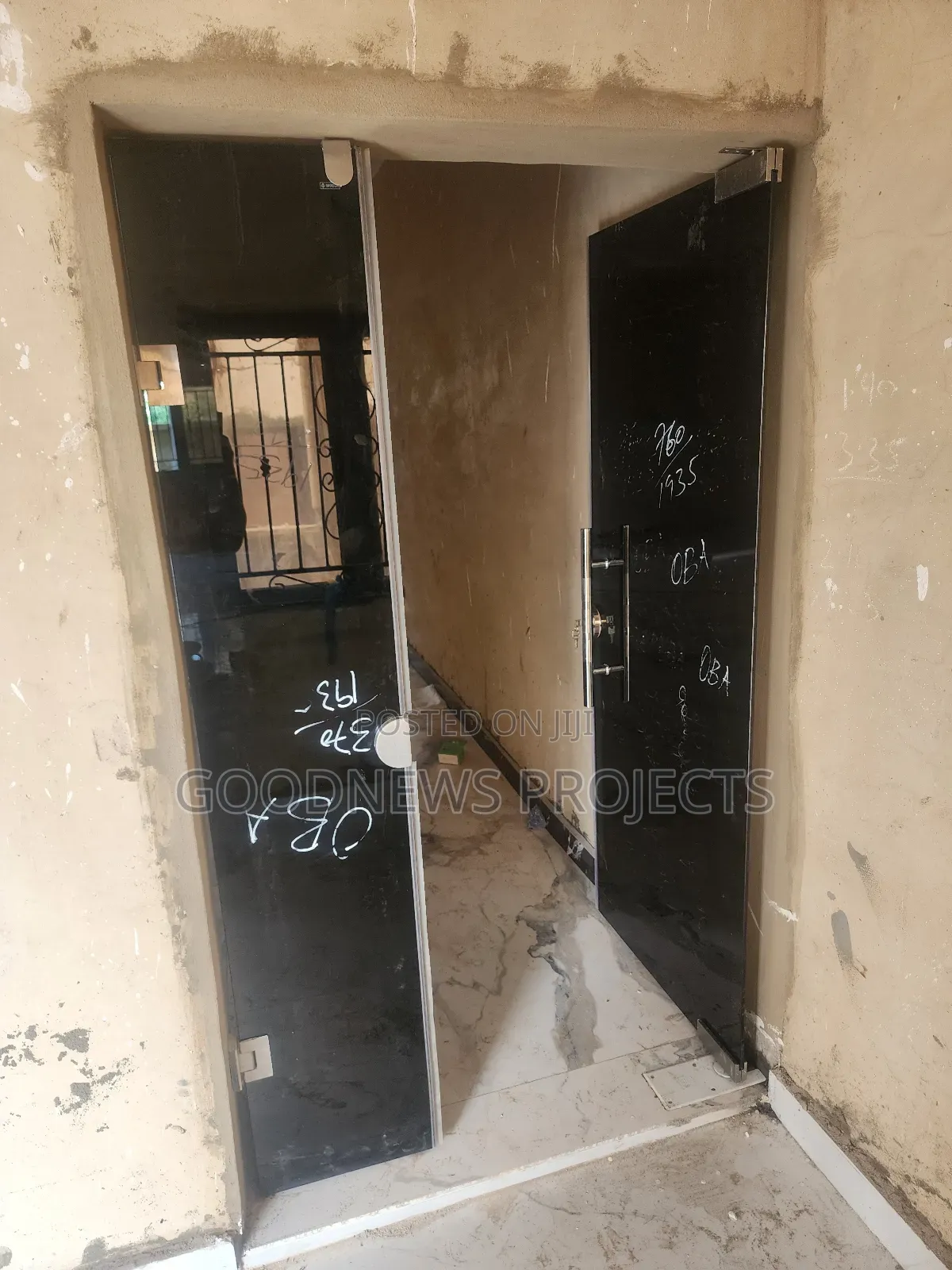 Ante Room Black Glass Door