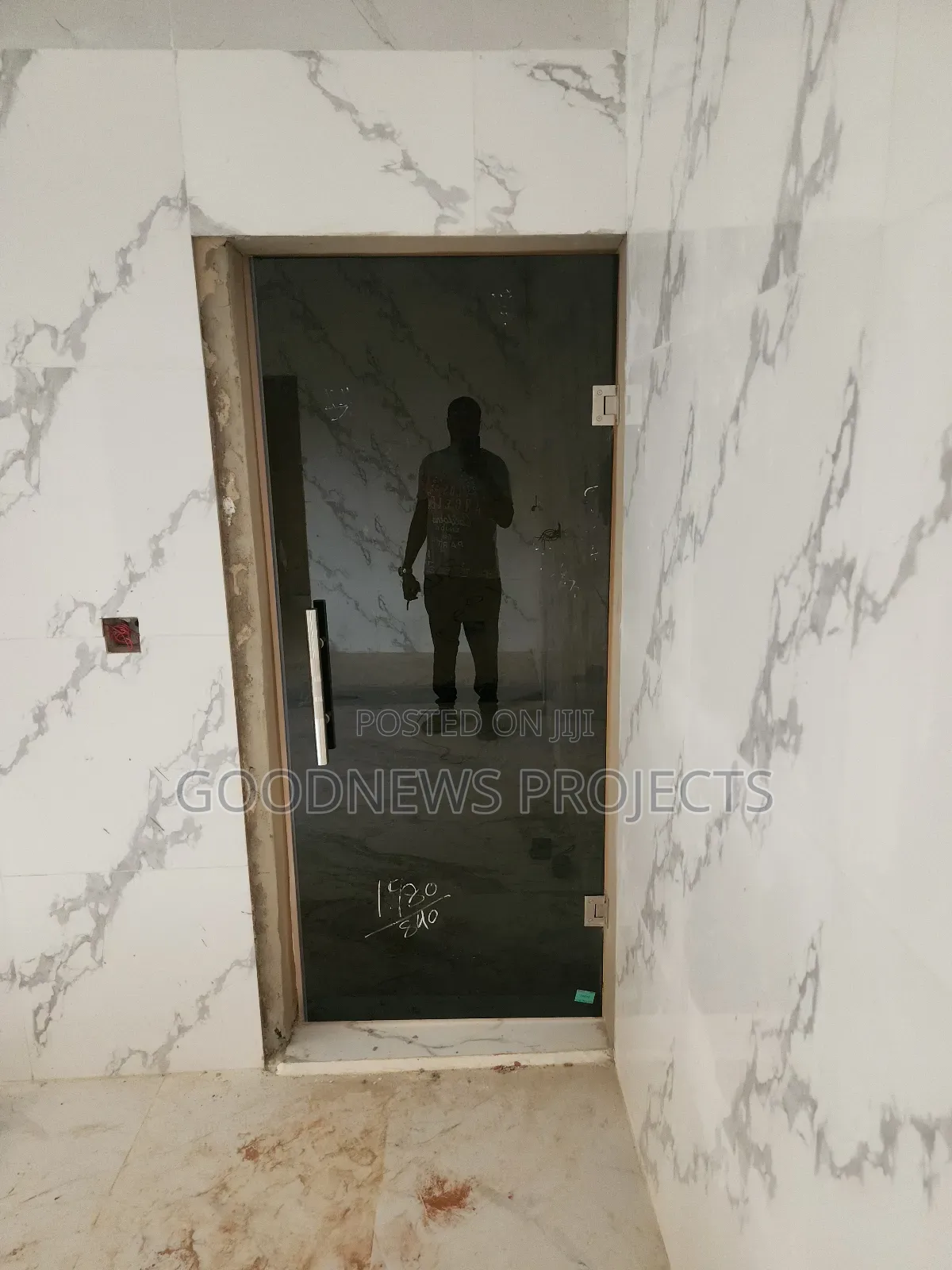 Gray Kitchen Glass Door