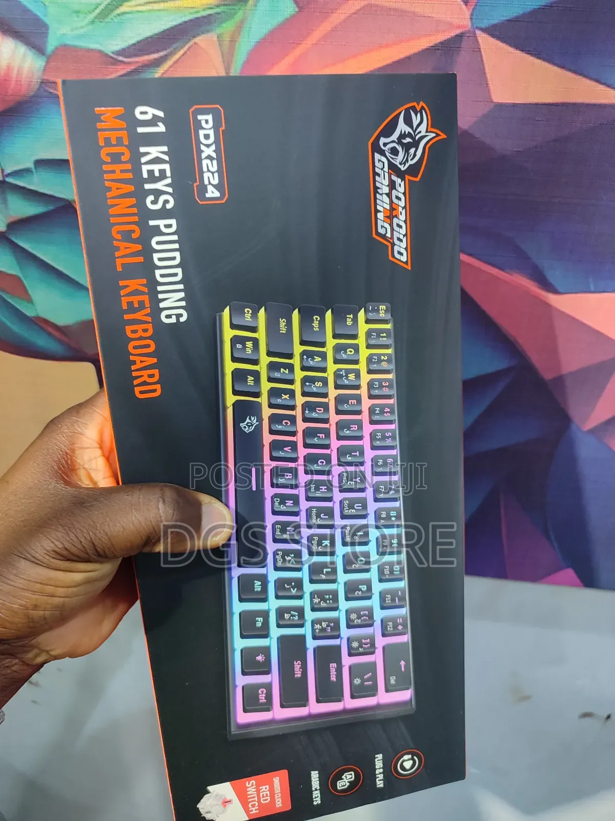 Porodo Gaming Pdx224 61 Key Pudding Mechanical Keyboard