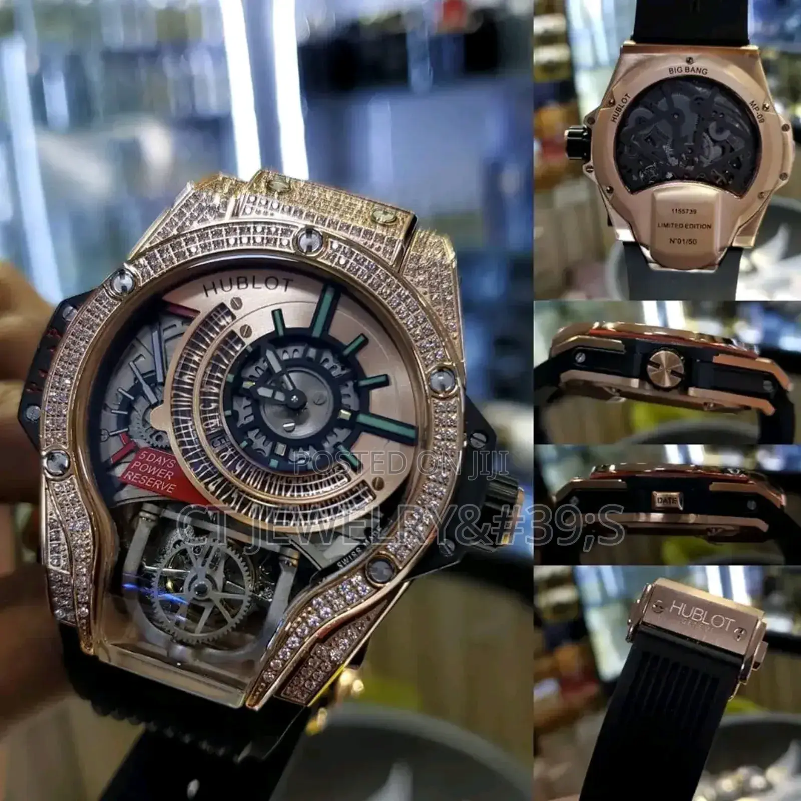 Luxury HUBLOT GENEVA Ice Diamond Bezel Stones (Premium)Men's