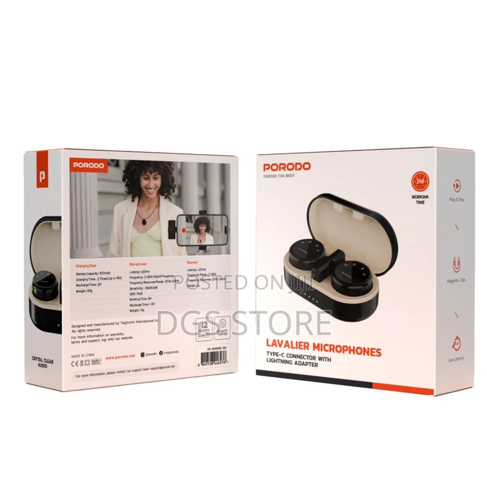 Porodo Lavalier Microphone Type C Connector With Lightning