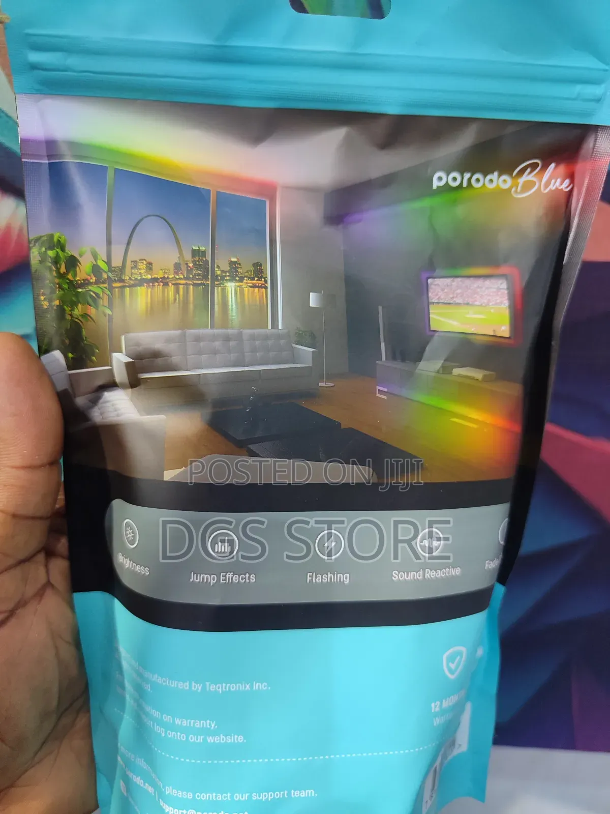 Porodo Blue RGB 16.4 Ft Light Strip Sound Reactive Lighting
