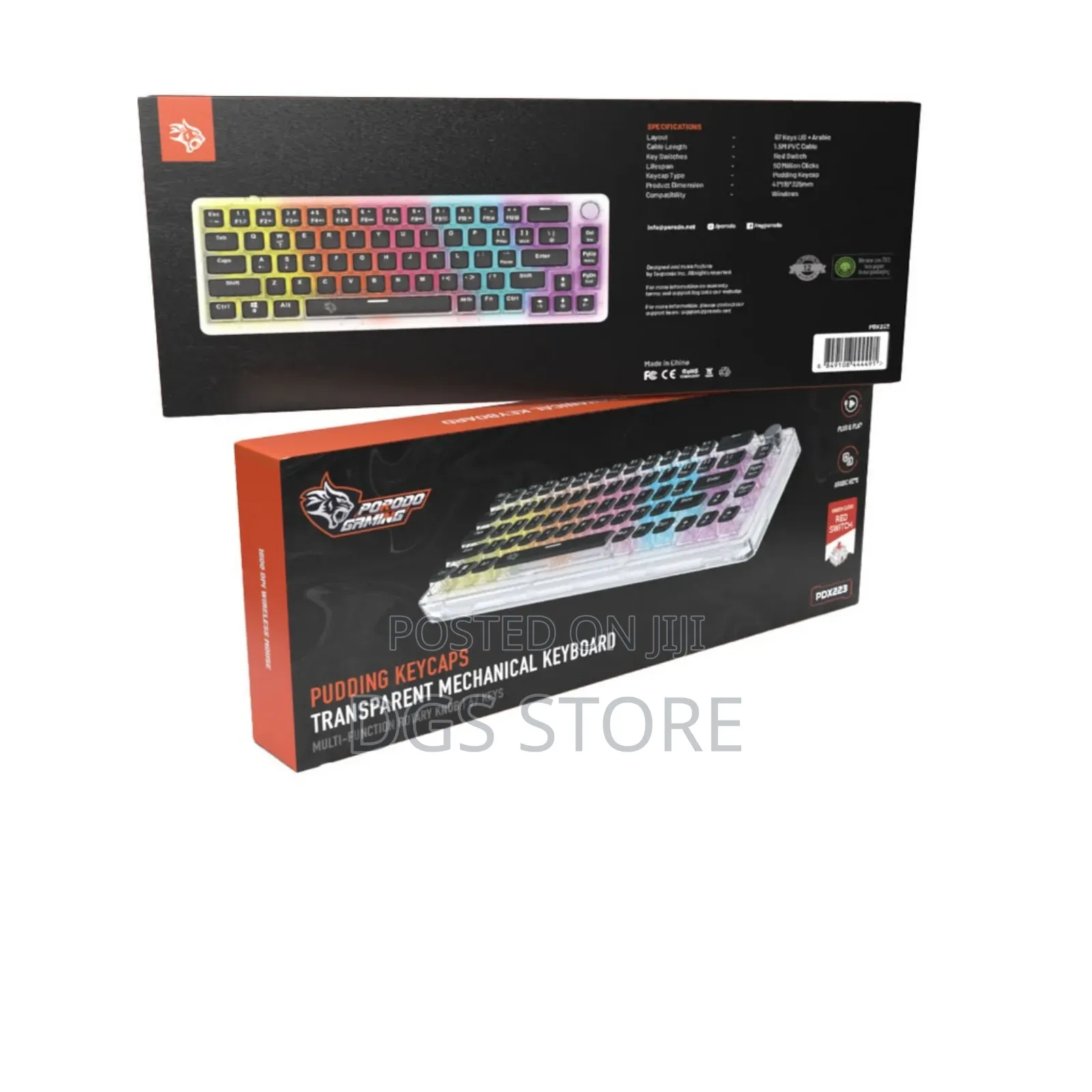 Porodo Gaming Pudding Key Caps Transparentmechanicalkeyboard