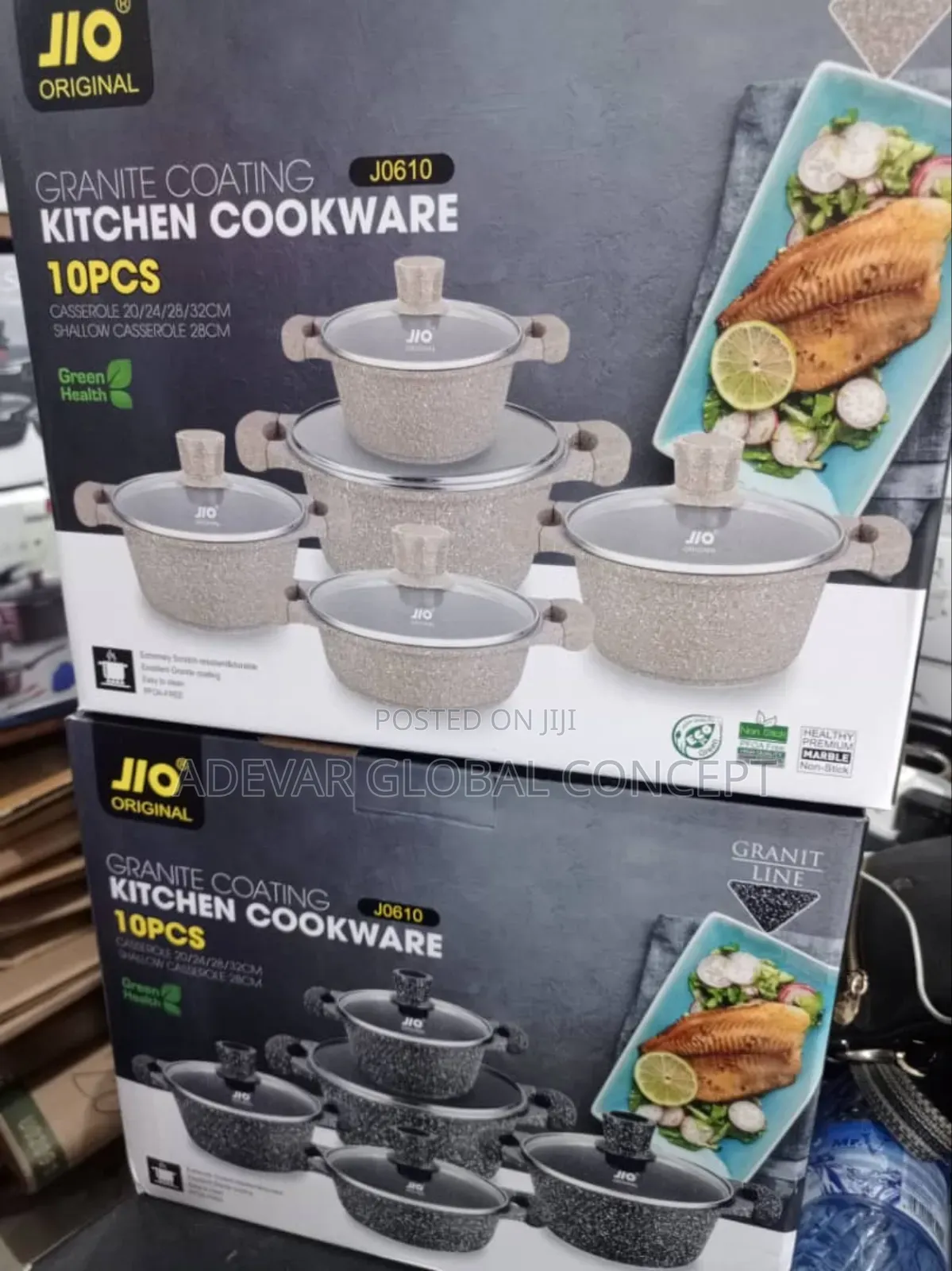 10 PCS JIO Granite Coating Kitchen Cookware Pot Set