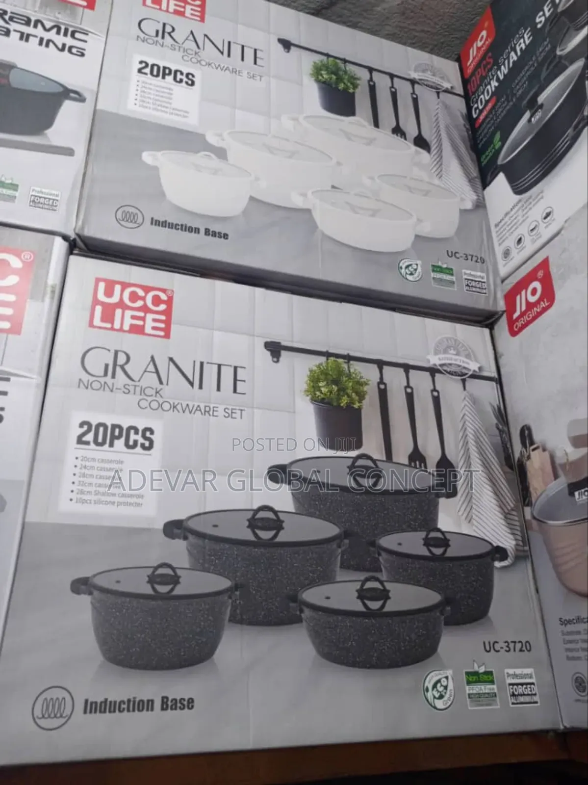 20 Pieces UCC LIFE GRANITE Non-Stick Cookware Pot Set