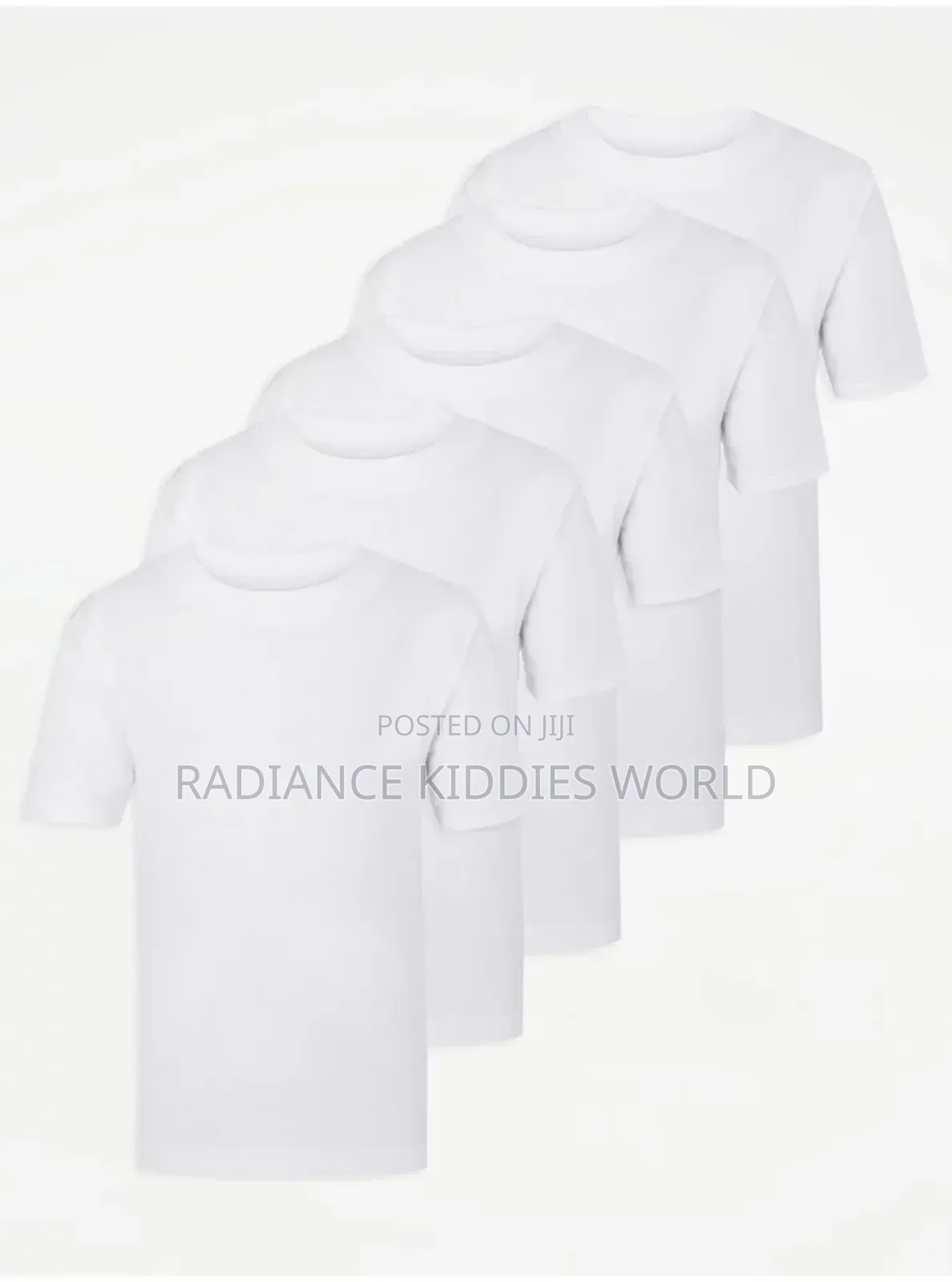(5 to 18yrs) Uk George White/Black Round Neck School T-Shirt